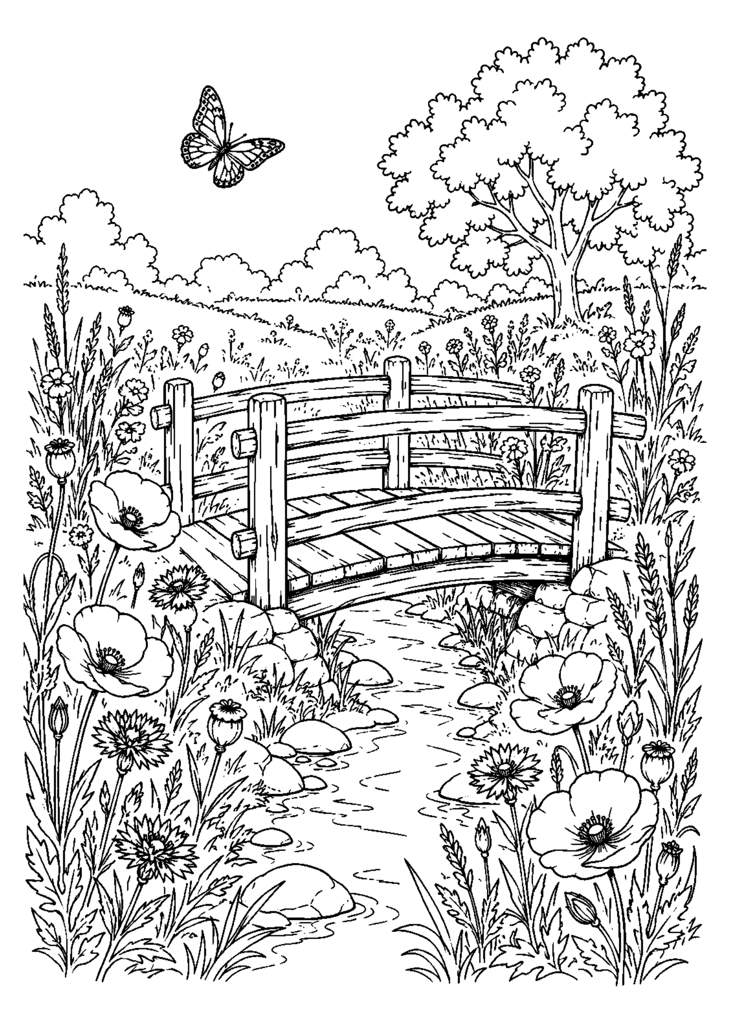 Coloriage Prairie fleurie à imprimer – dessin n°19