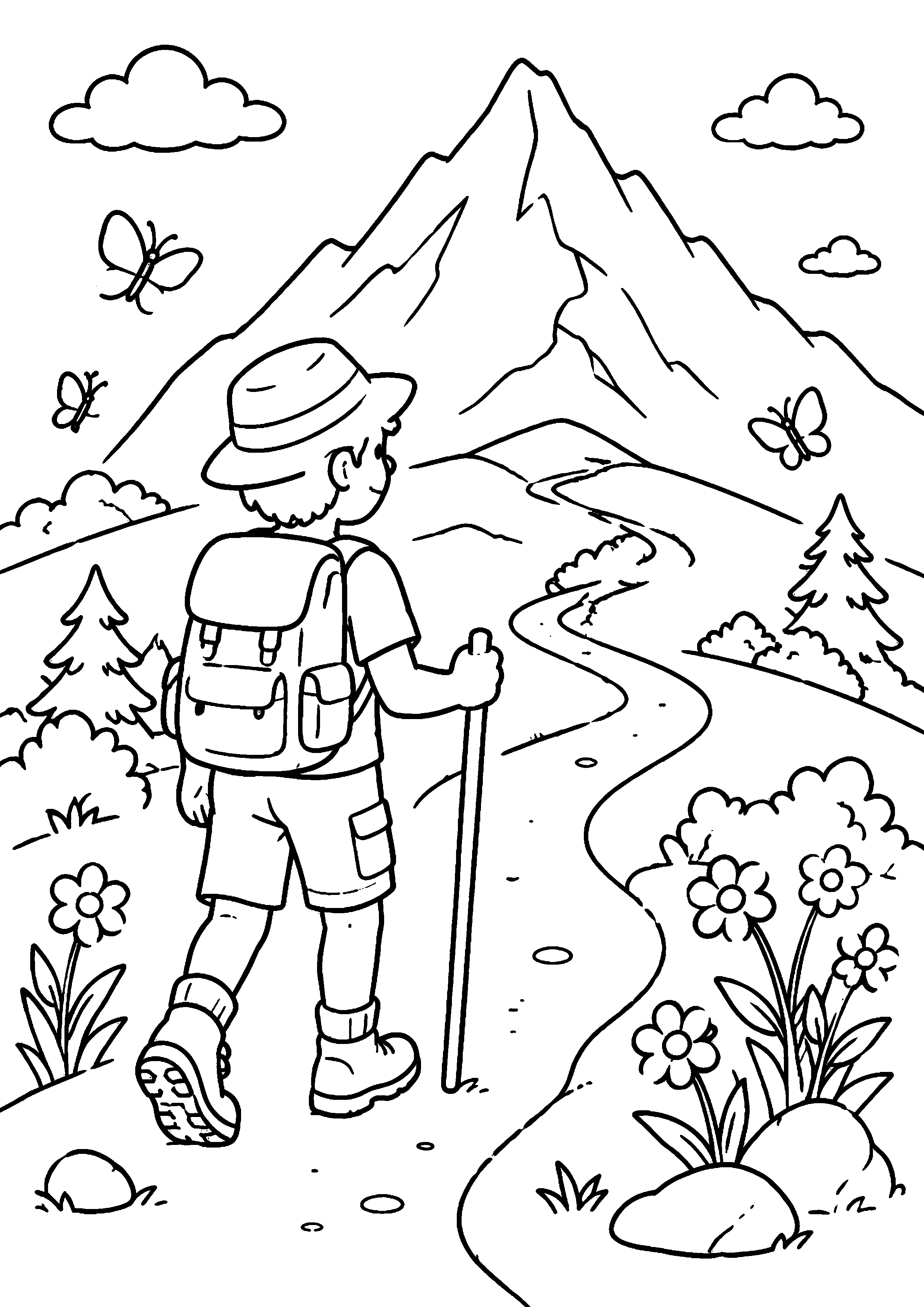 Coloriage randonnée à imprimer – dessin n°3