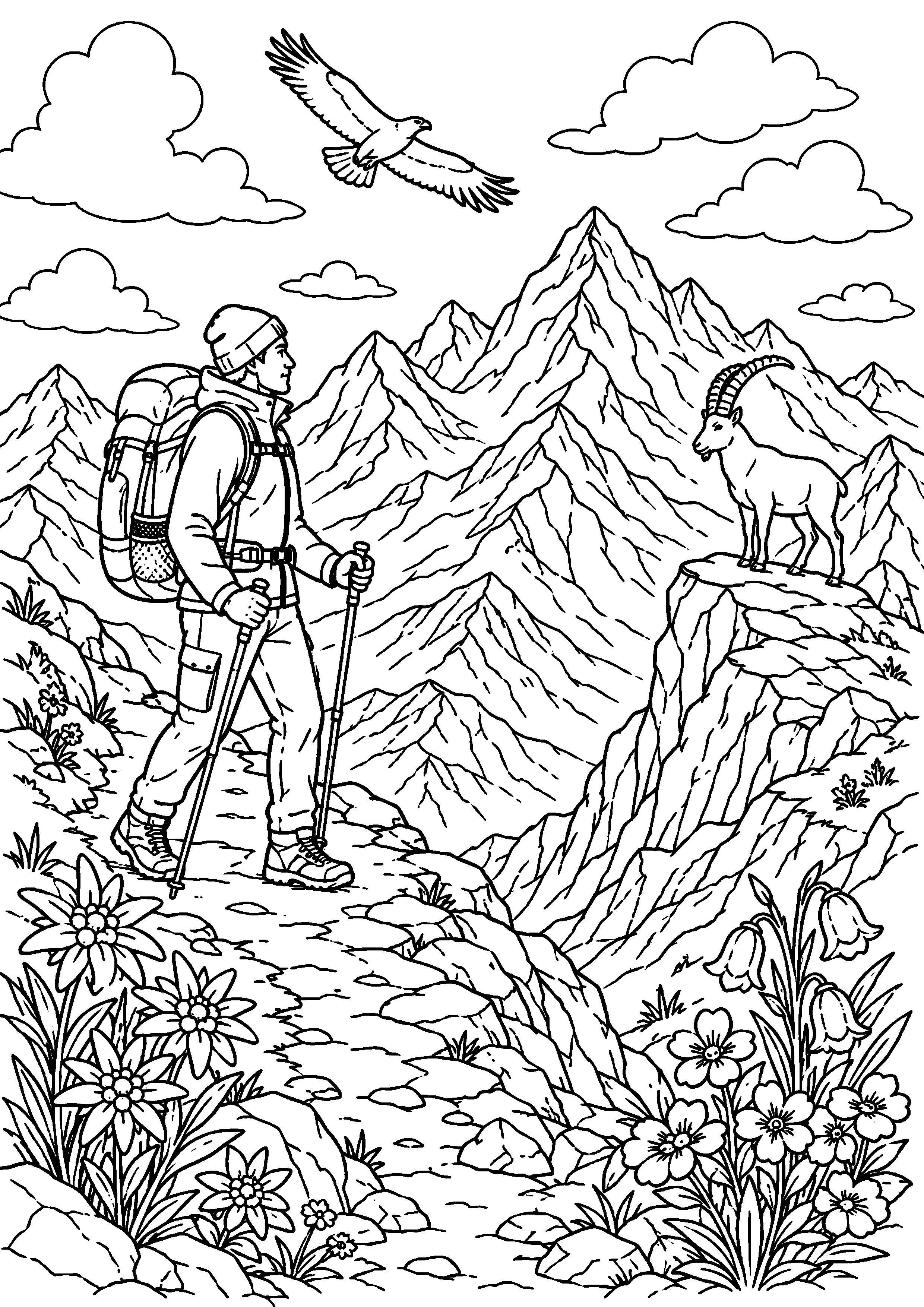 Coloriage randonnée à imprimer – dessin n°16