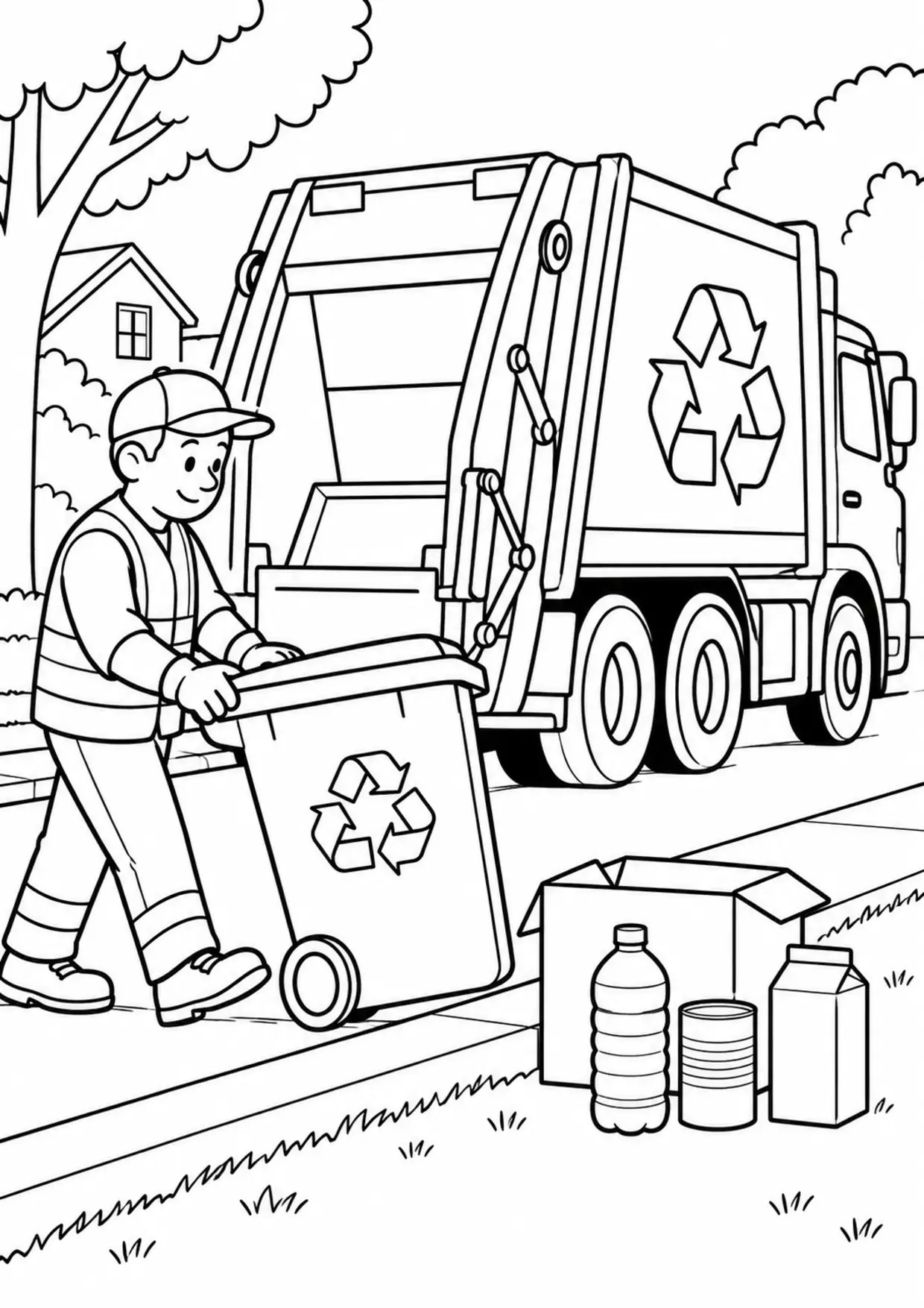 Coloriage recyclage : camion