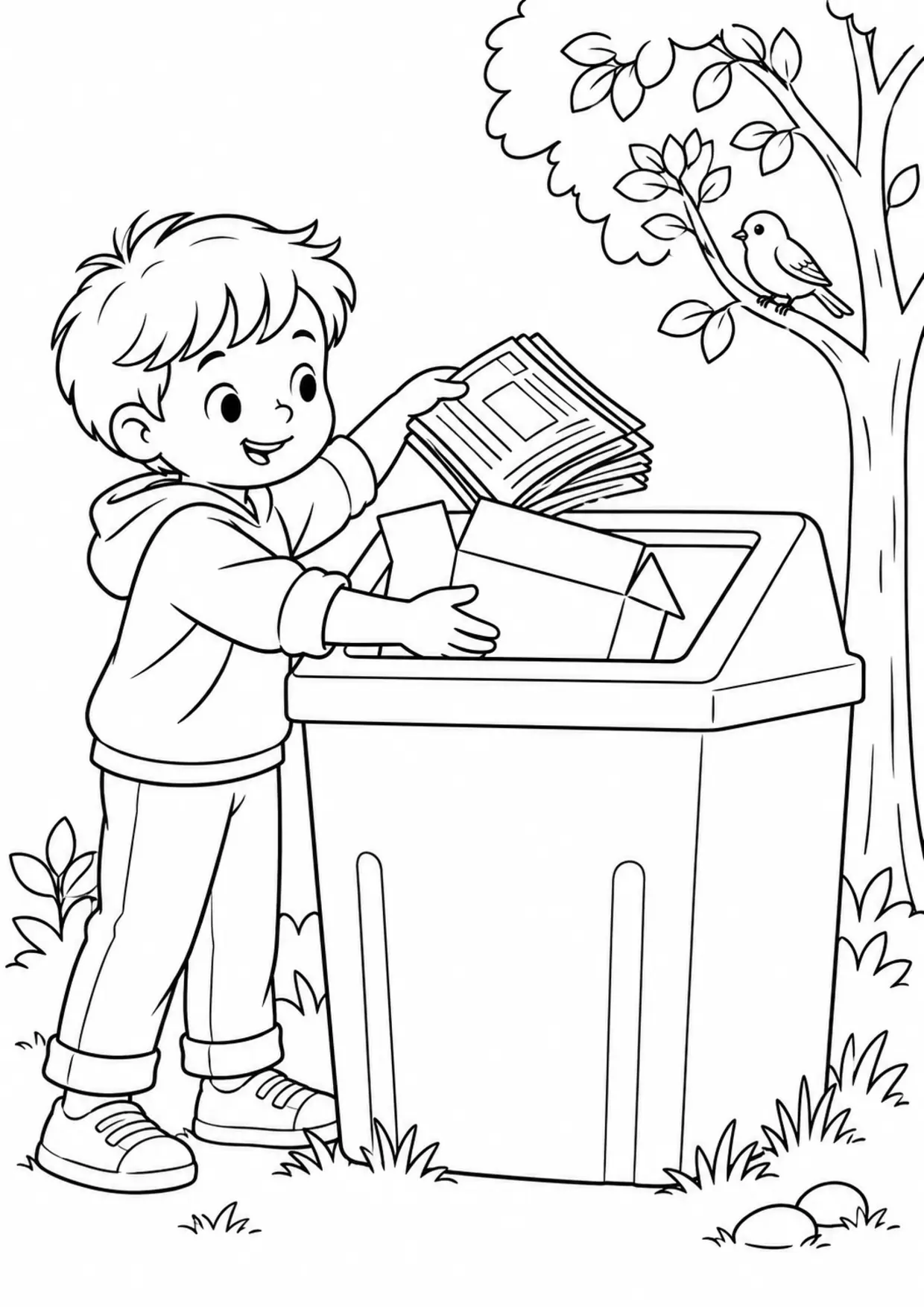 Coloriage recyclage : papier enfant