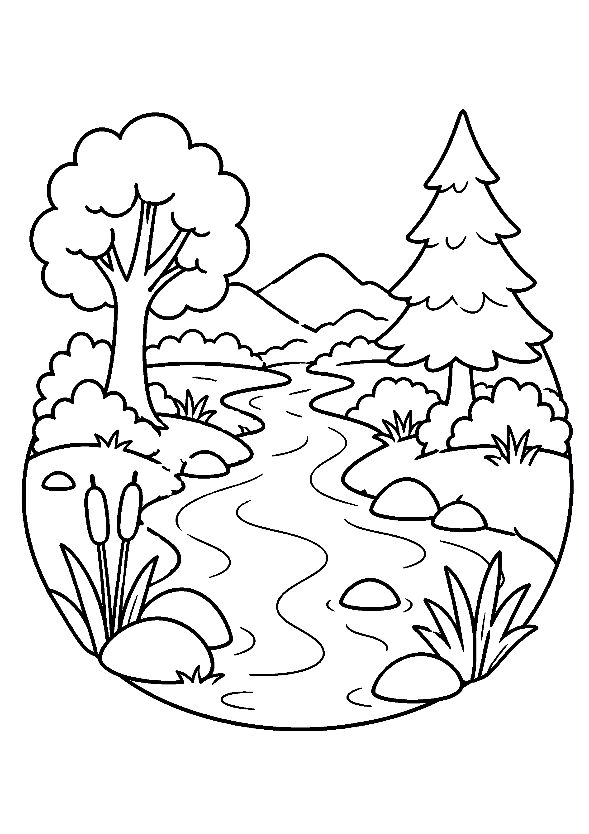 Coloriage Rivière à imprimer – dessin 1