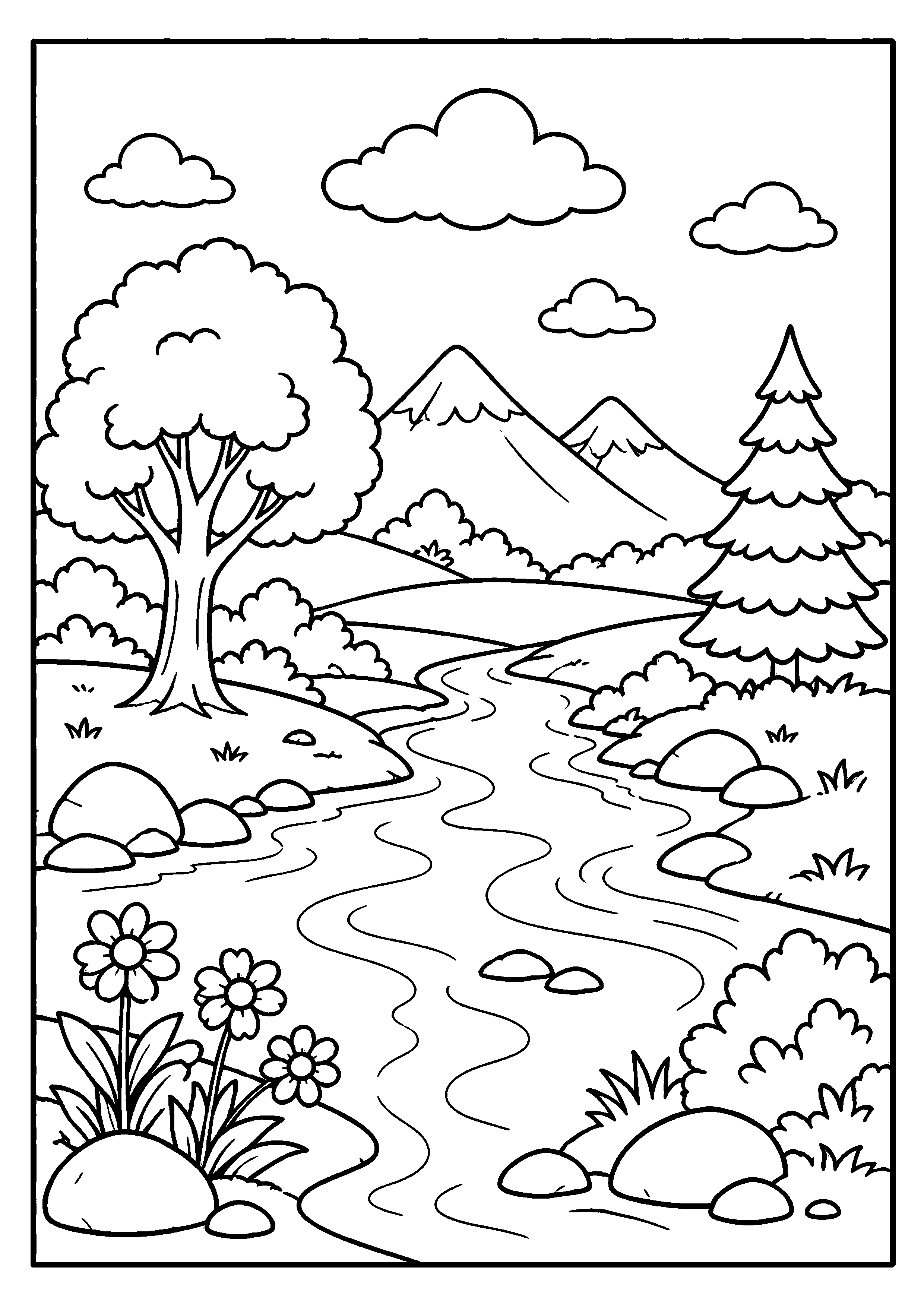 Coloriage Rivière à imprimer – dessin 2