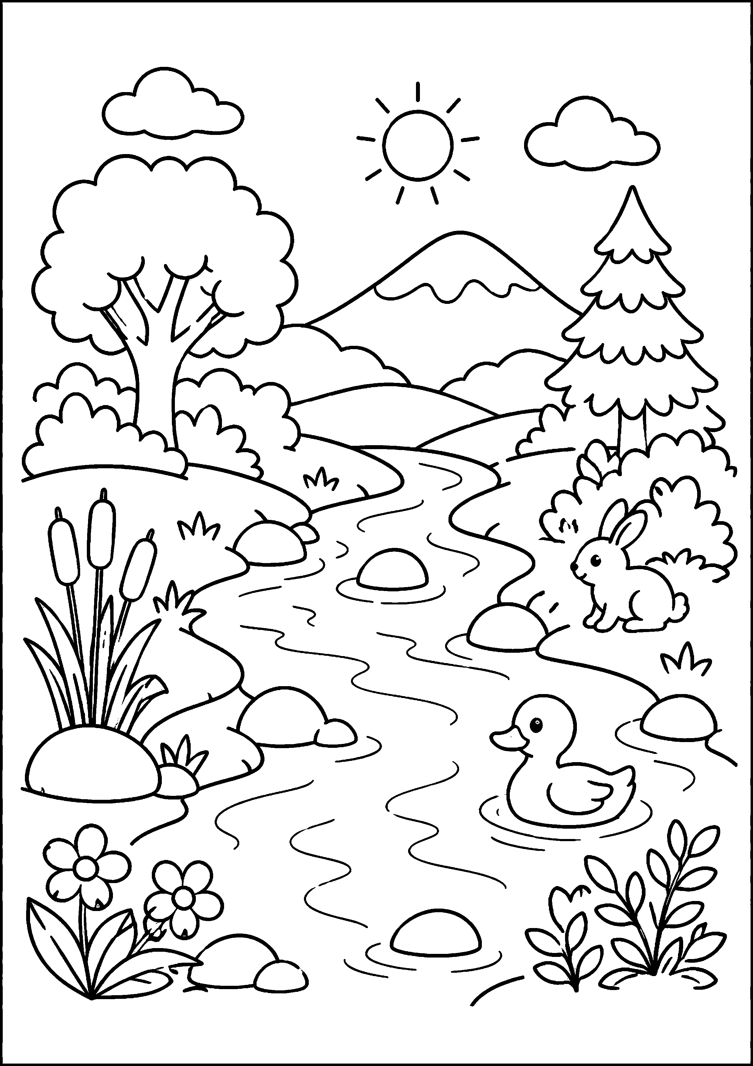 Coloriage Rivière à imprimer – dessin 4