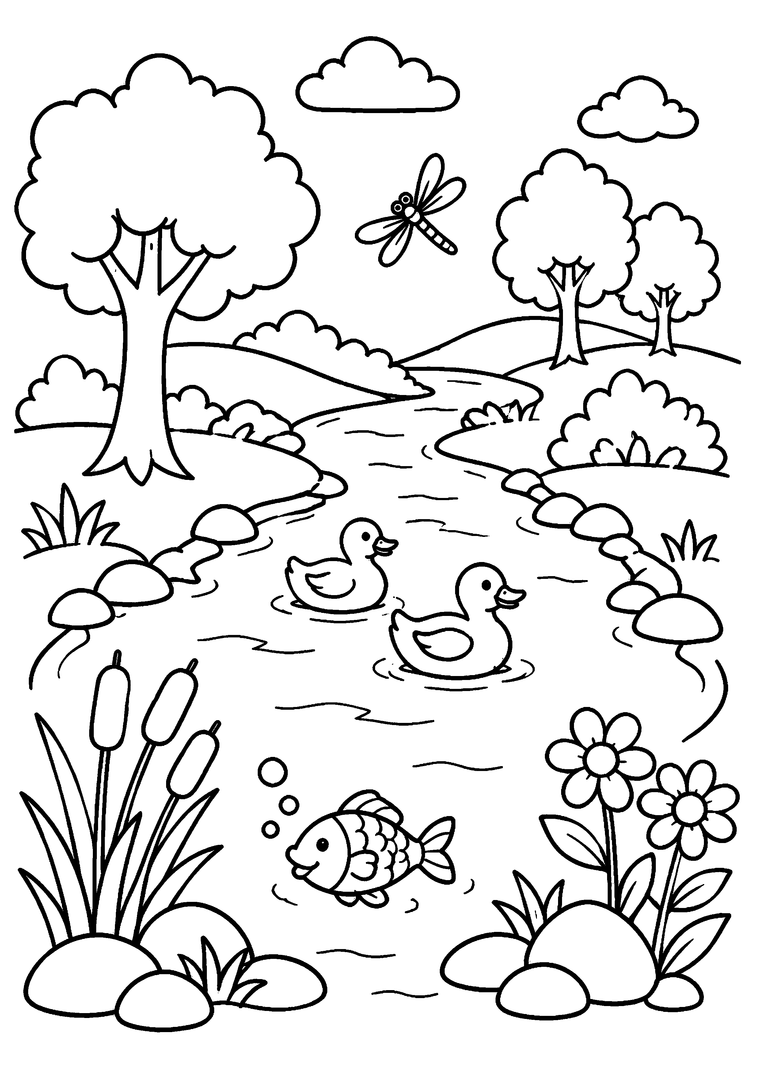 Coloriage Rivière à imprimer – dessin n°5