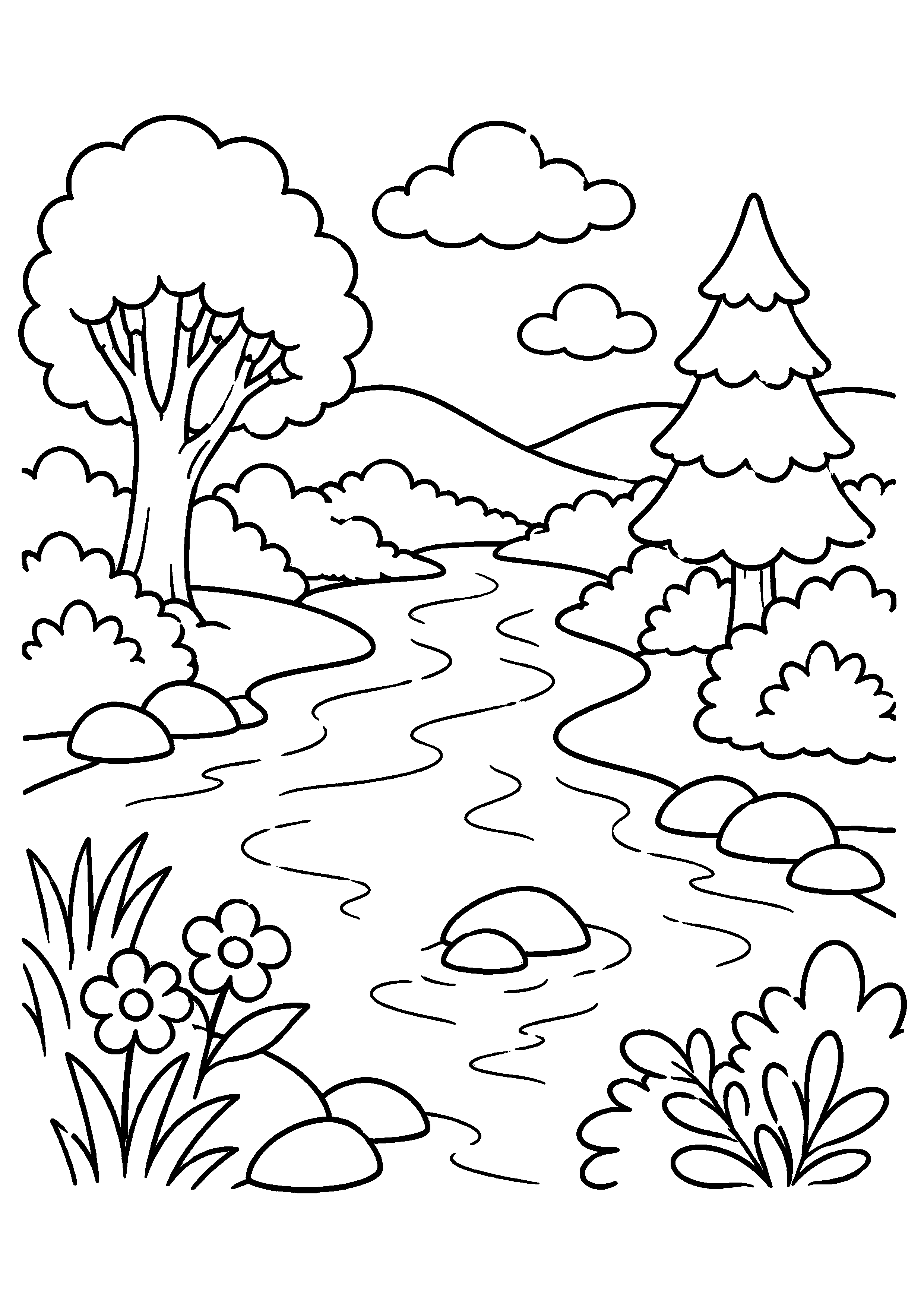 Coloriage Rivière à imprimer – dessin n°6
