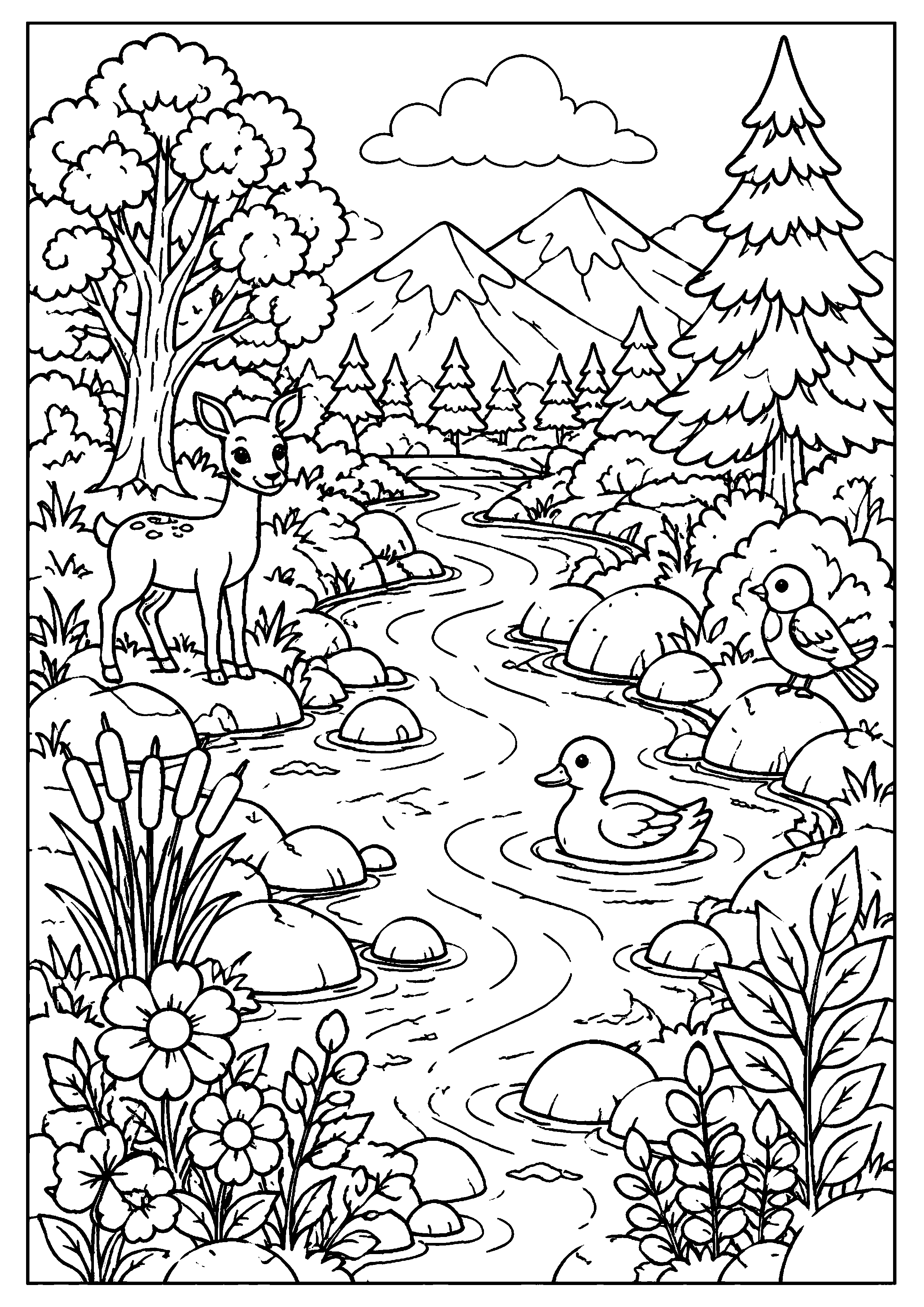 Coloriage Rivière à imprimer – dessin n°19