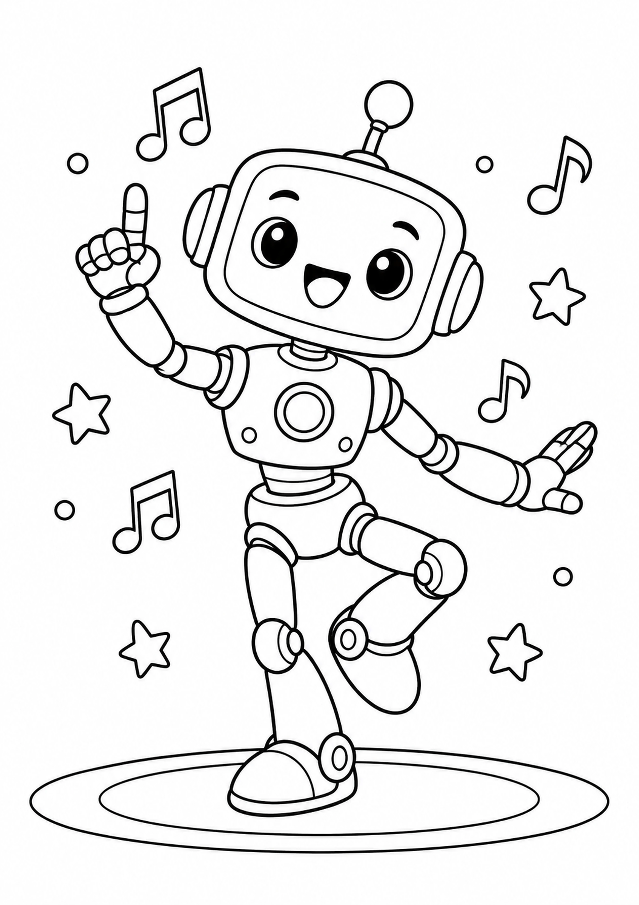 Coloriage robot danseur générique à imprimer