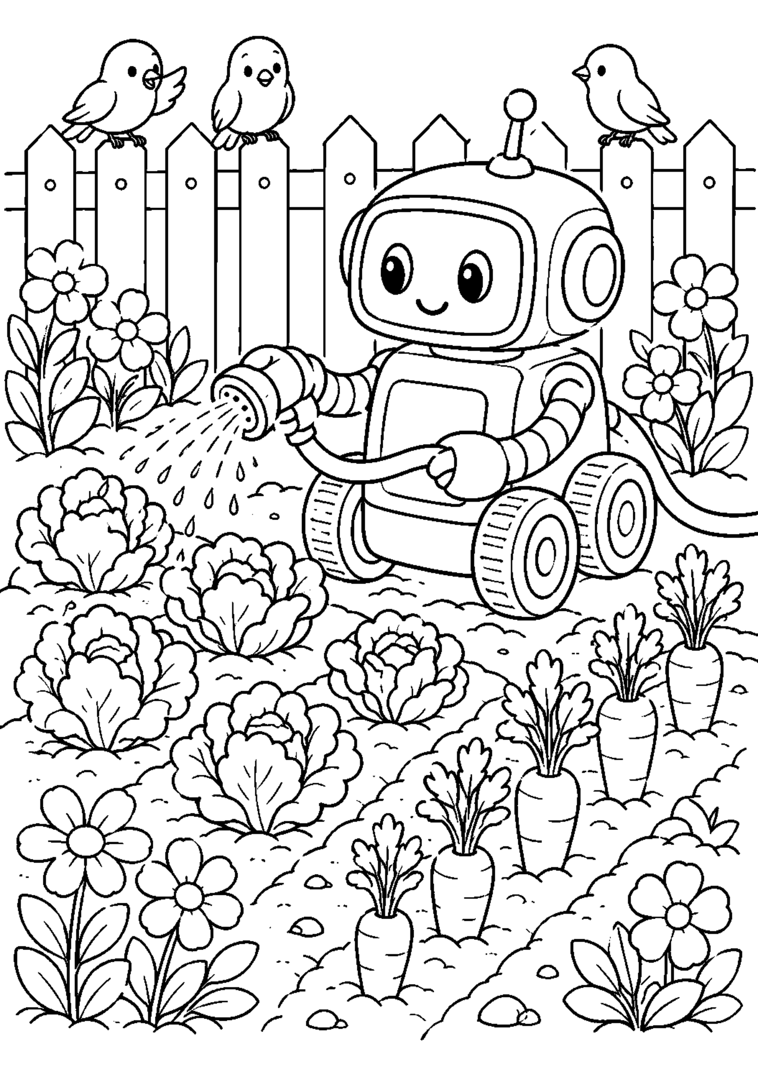 Coloriage Robots jardiniers à imprimer