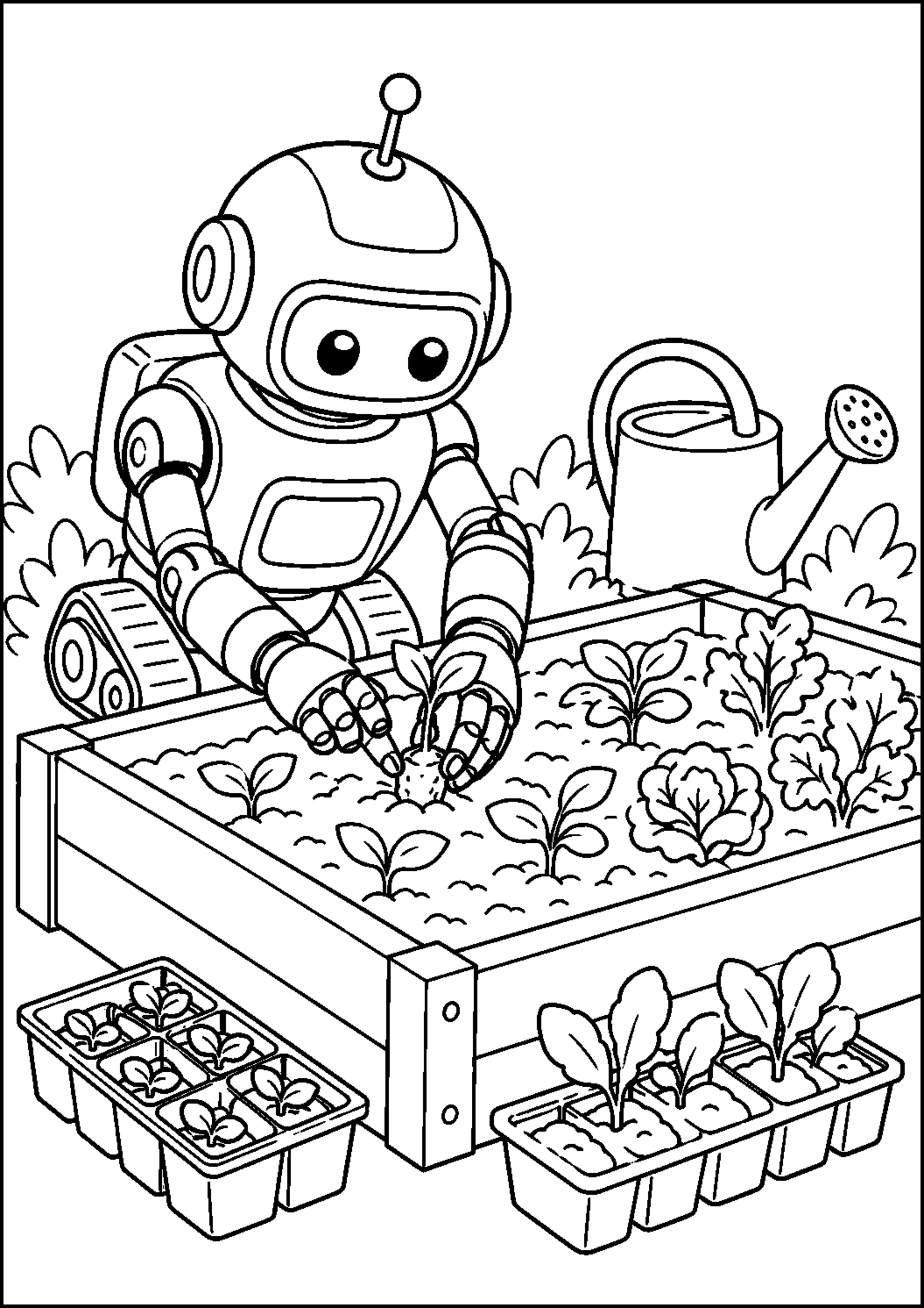 Coloriage robot jardinier à imprimer – dessin n°2