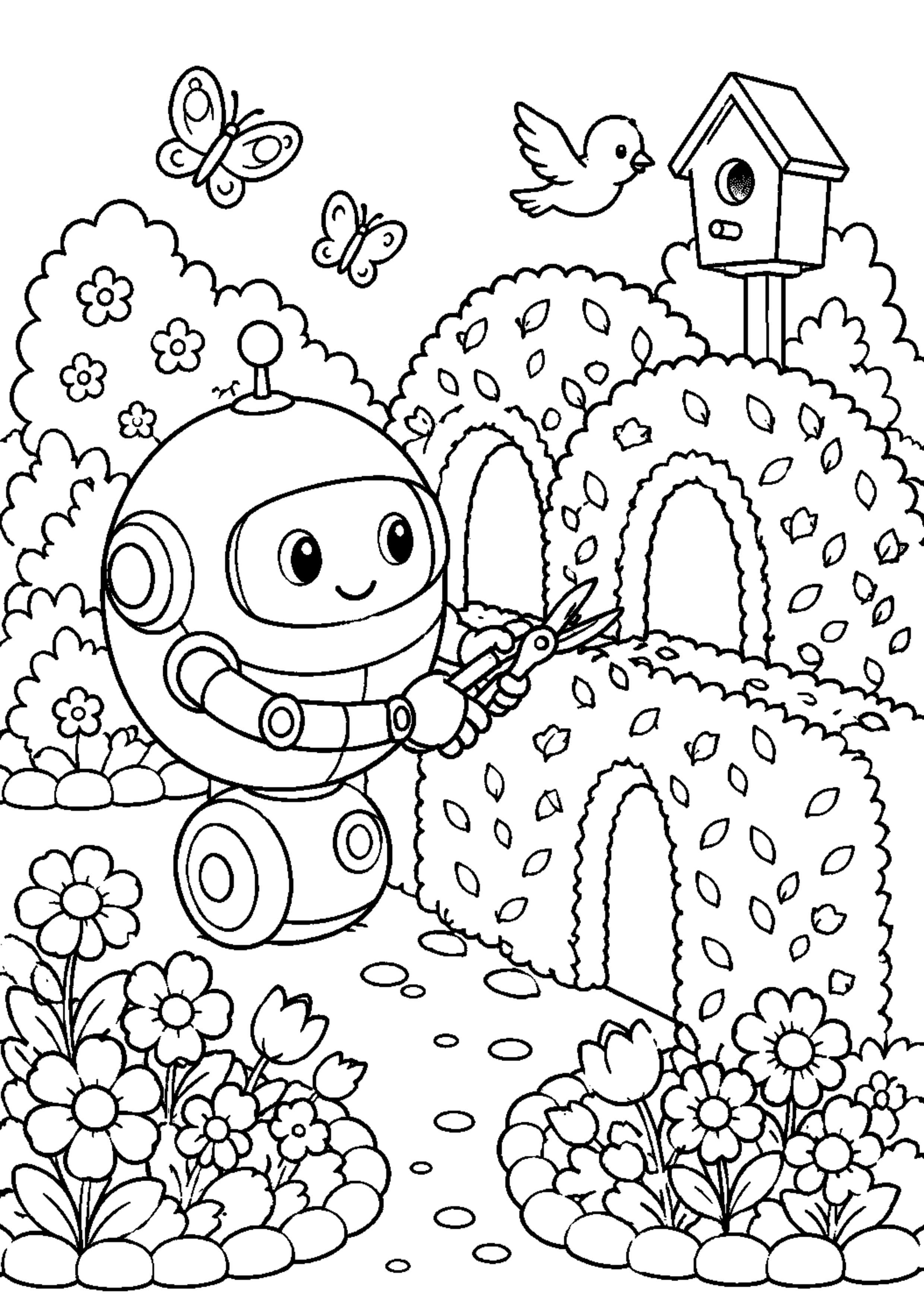 Coloriage robot jardinier à imprimer – dessin n°3