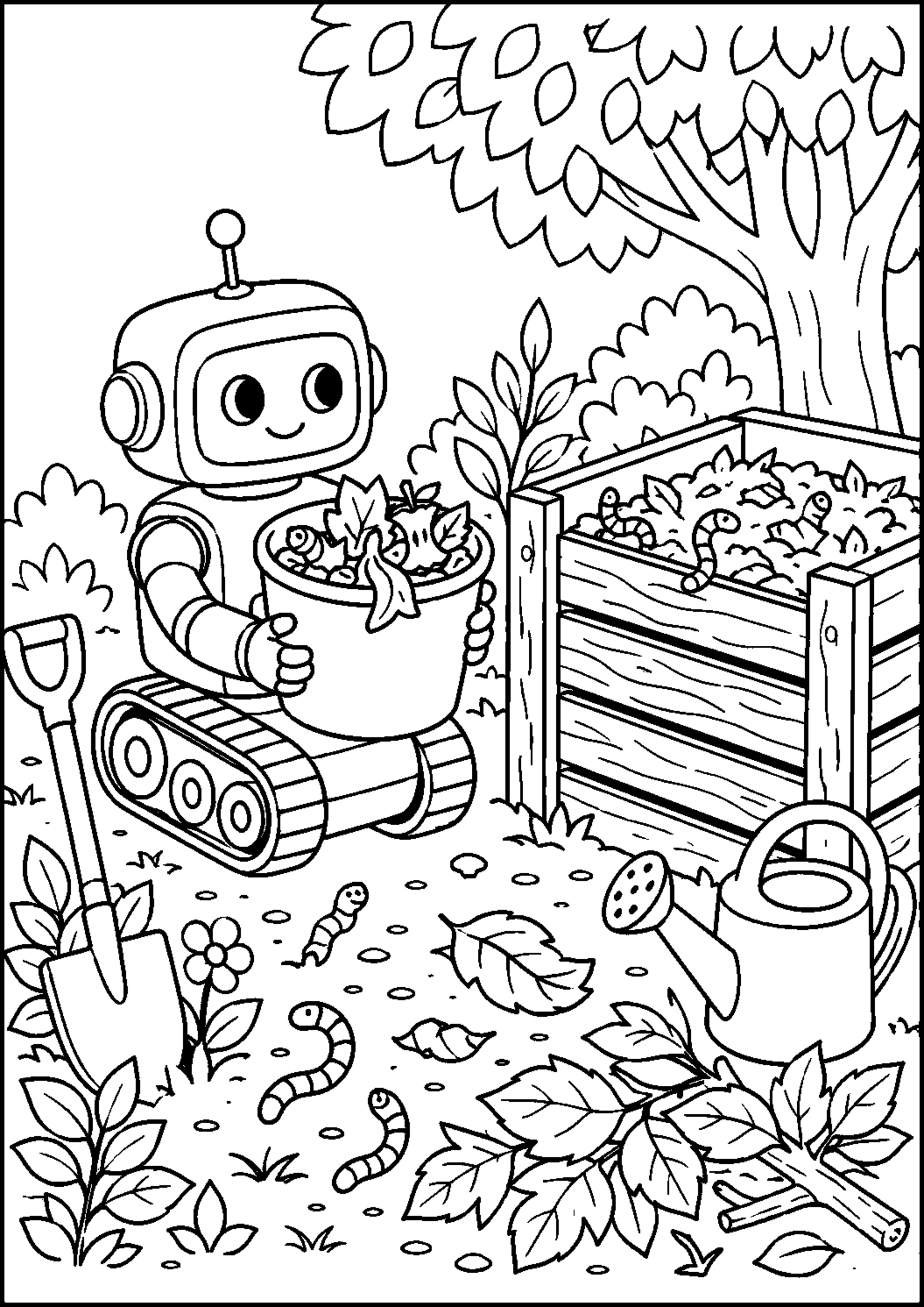 Coloriage robot jardinier à imprimer – dessin n°5