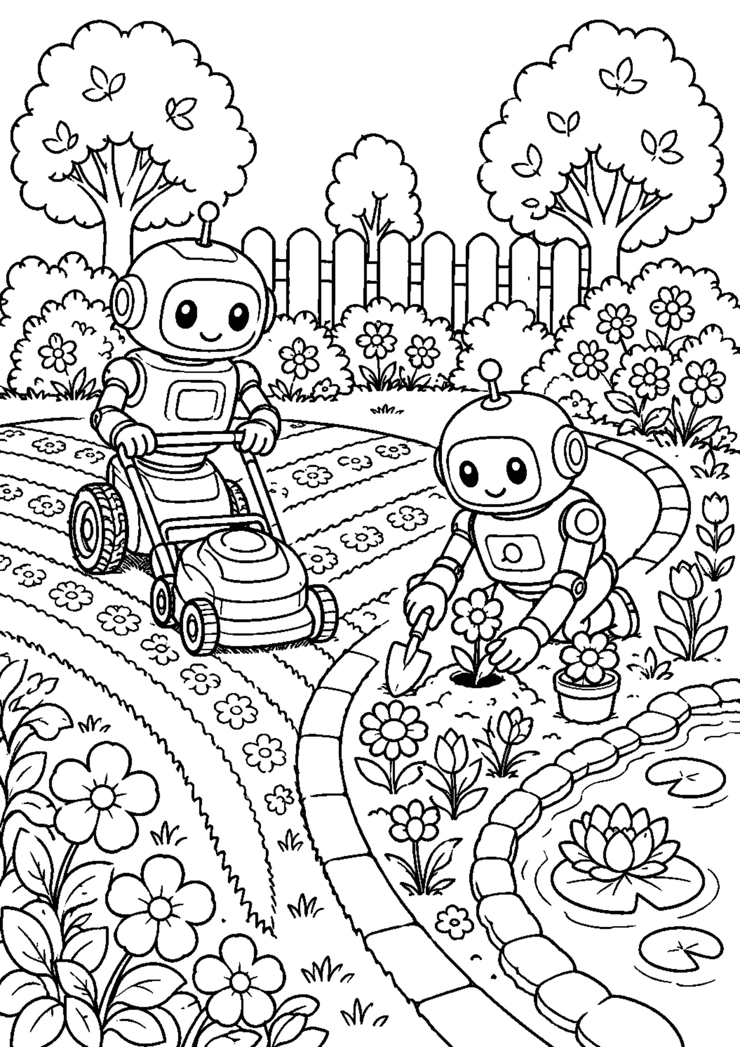 Coloriage robot jardinier à imprimer – dessin n°6