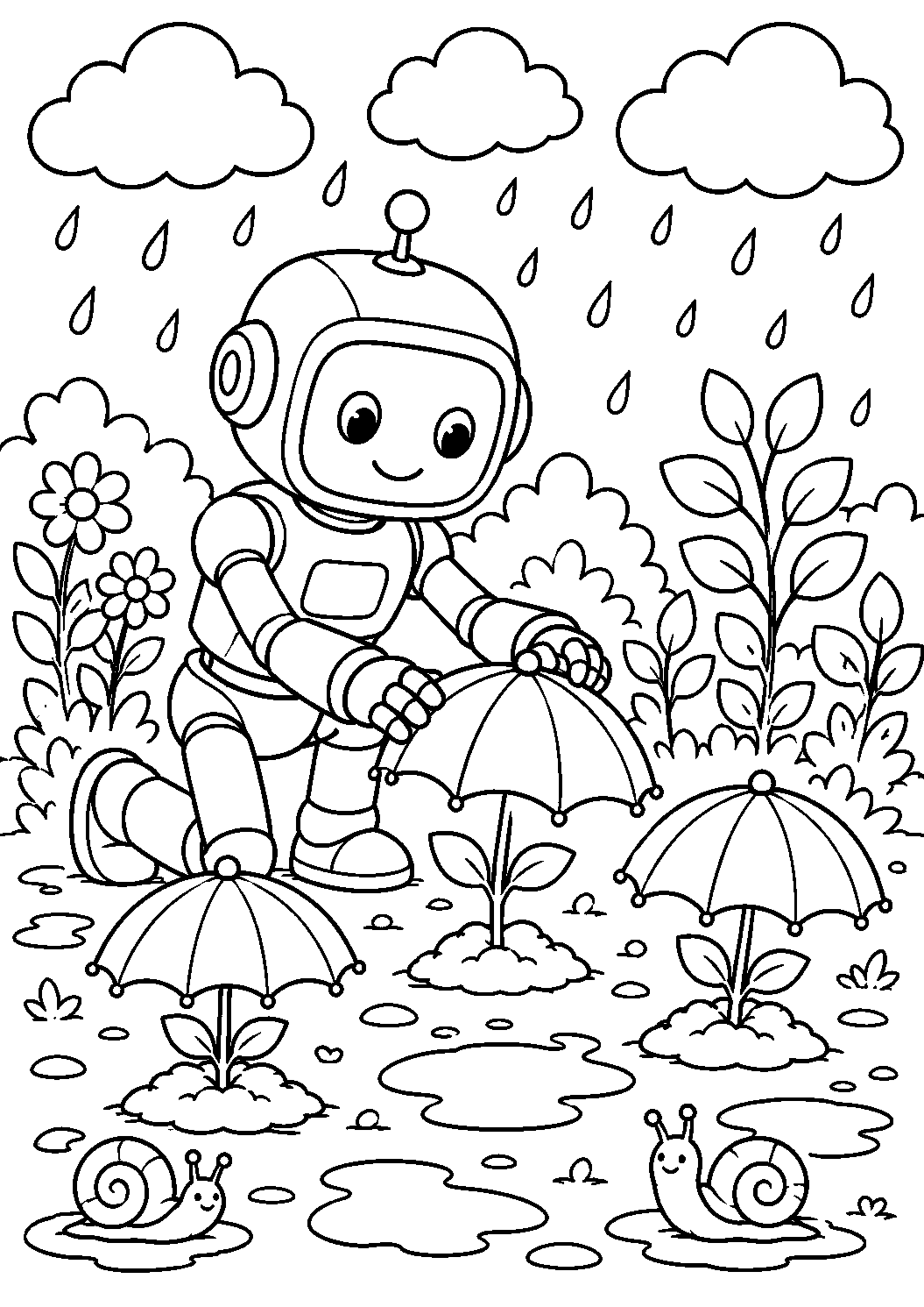 Coloriage robot jardinier à imprimer – dessin n°10