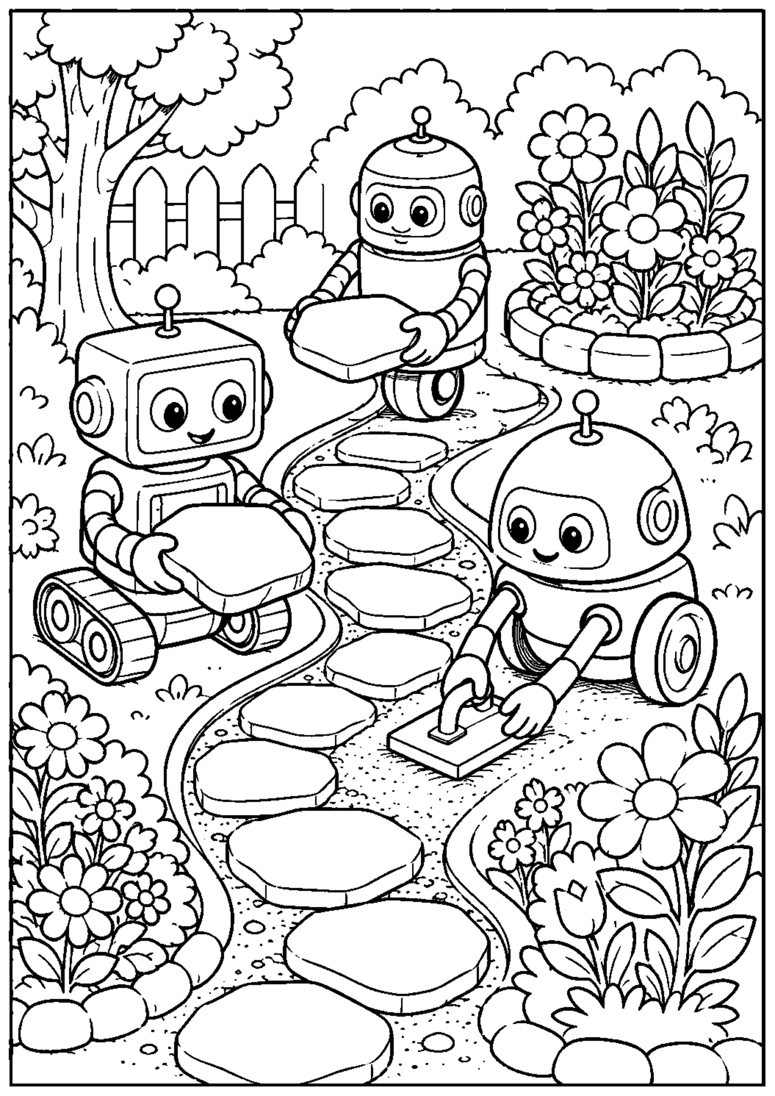 Coloriage robot jardinier à imprimer – dessin n°13