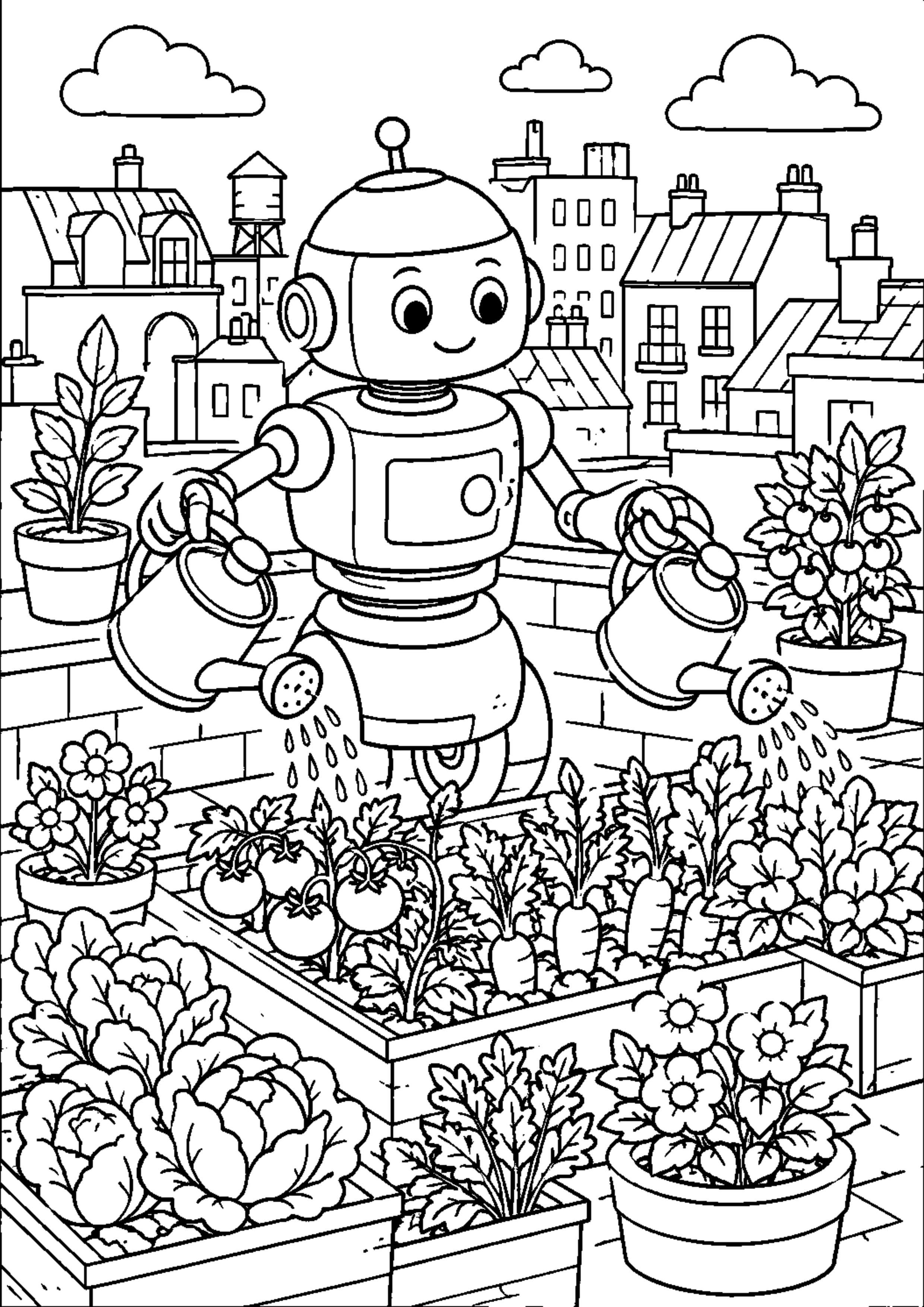 Coloriage robot jardinier à imprimer – dessin n°16