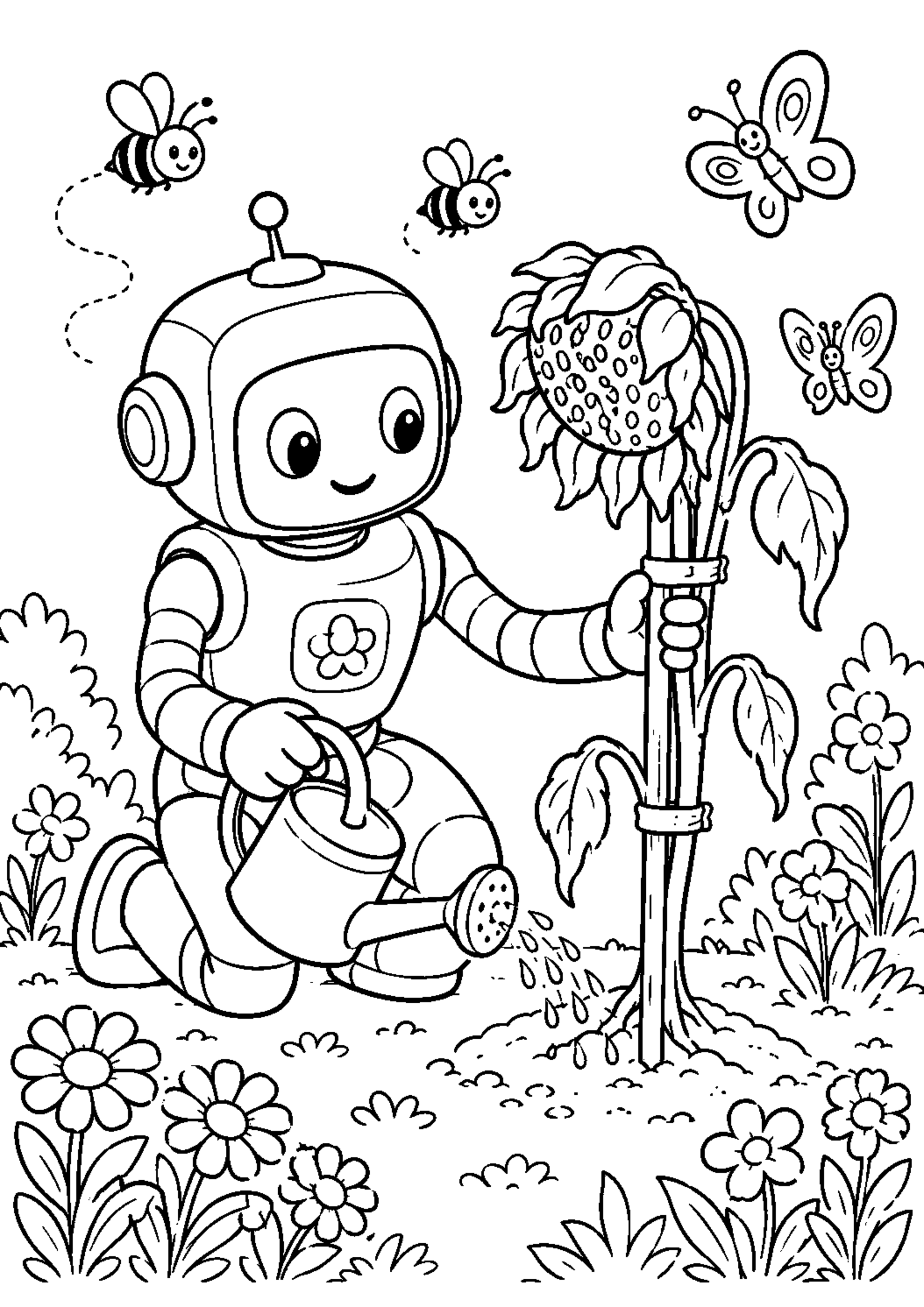 Coloriage robot jardinier à imprimer – dessin n°17