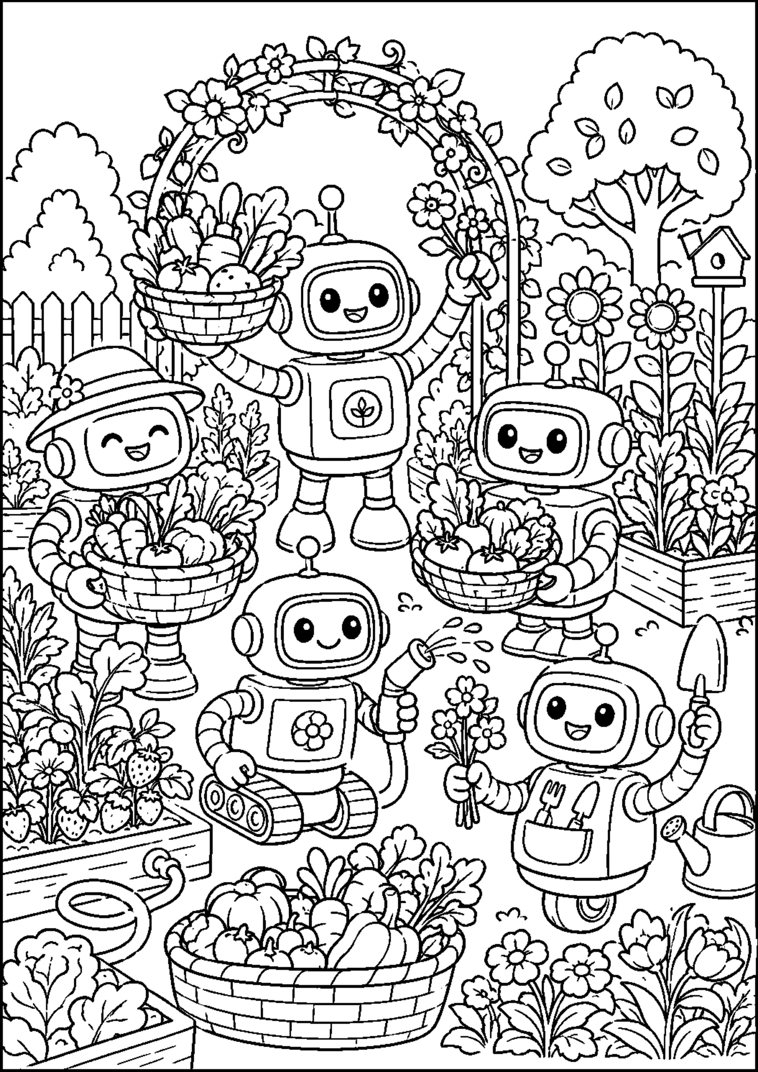 Coloriage robot jardinier à imprimer – dessin n°19