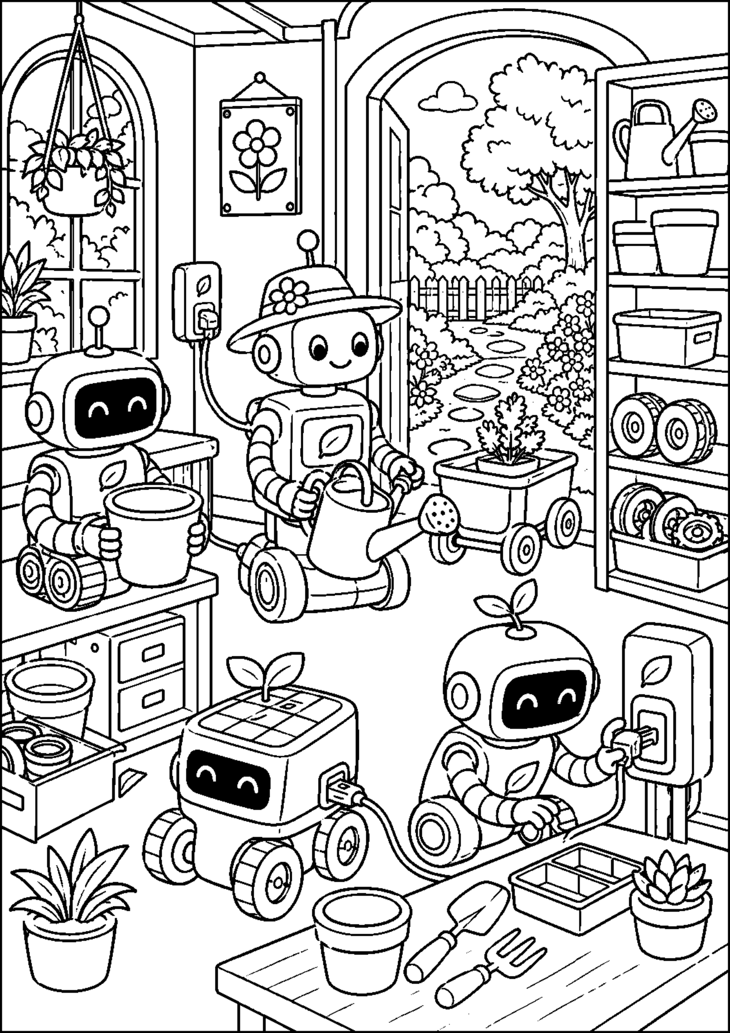 Coloriage robot jardinier à imprimer – dessin n°20