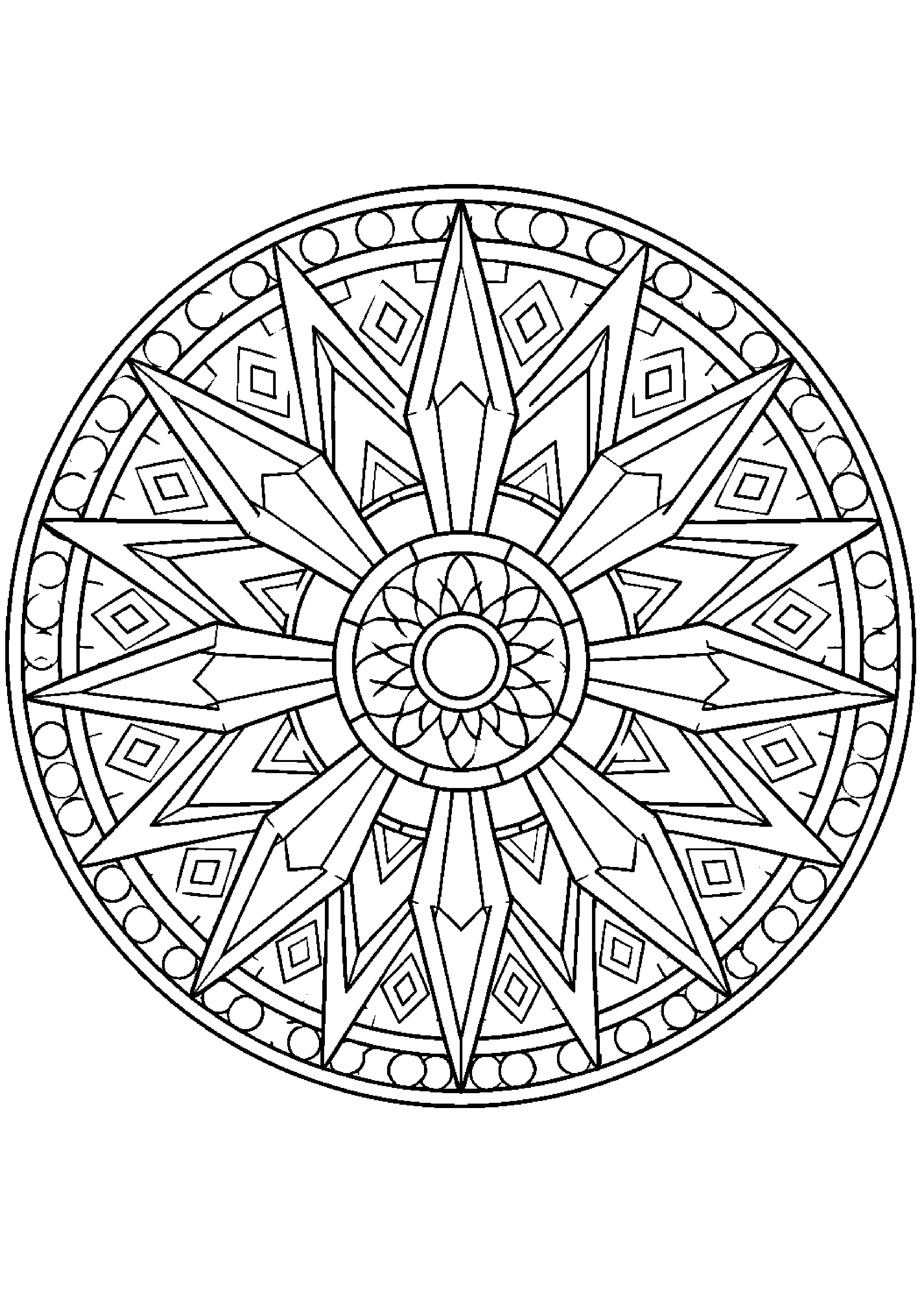 Coloriage rosace à imprimer – dessin n°16