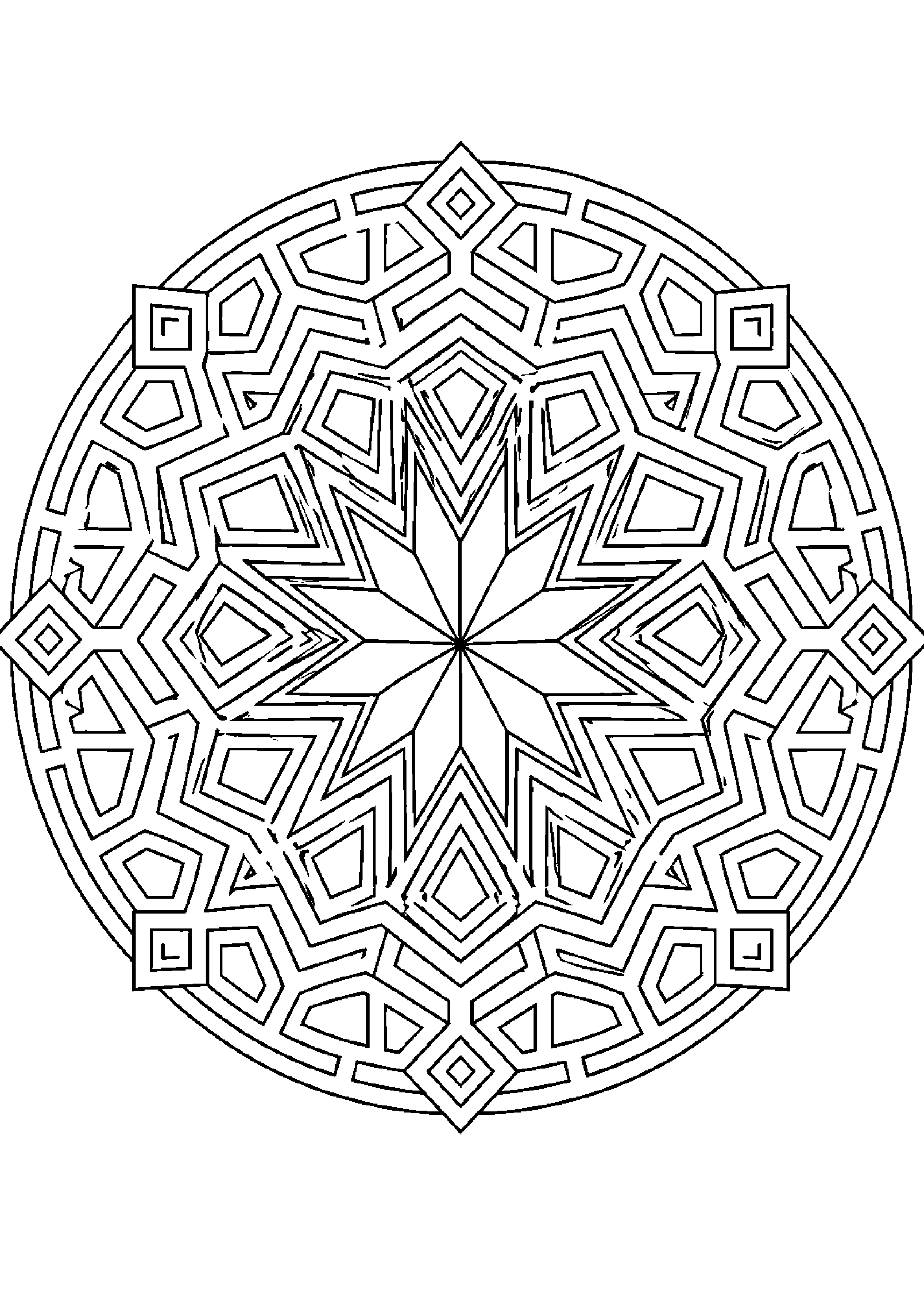 Coloriage rosace à imprimer – dessin n°19
