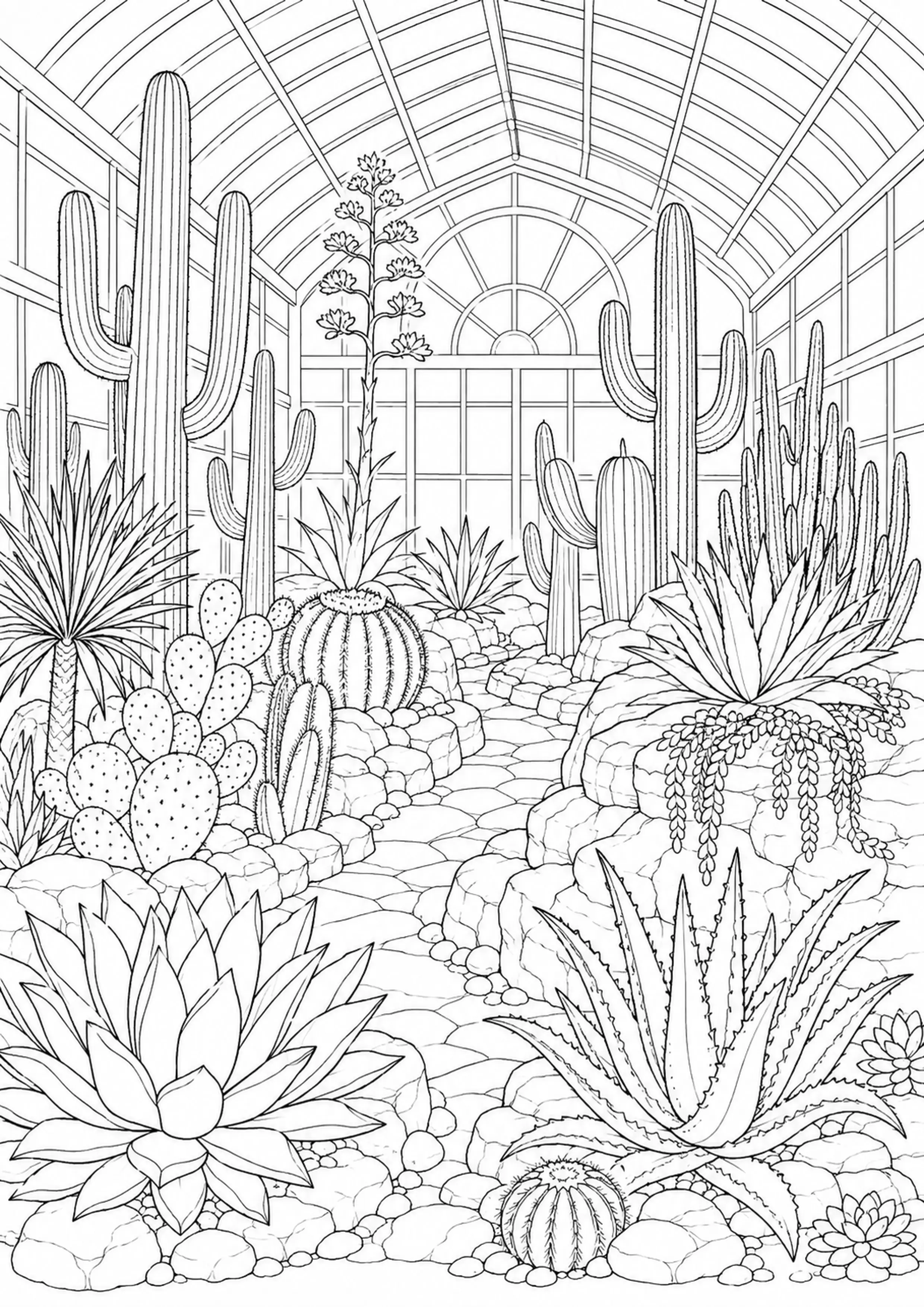 Coloriage Serre botanique à imprimer – dessin n°4