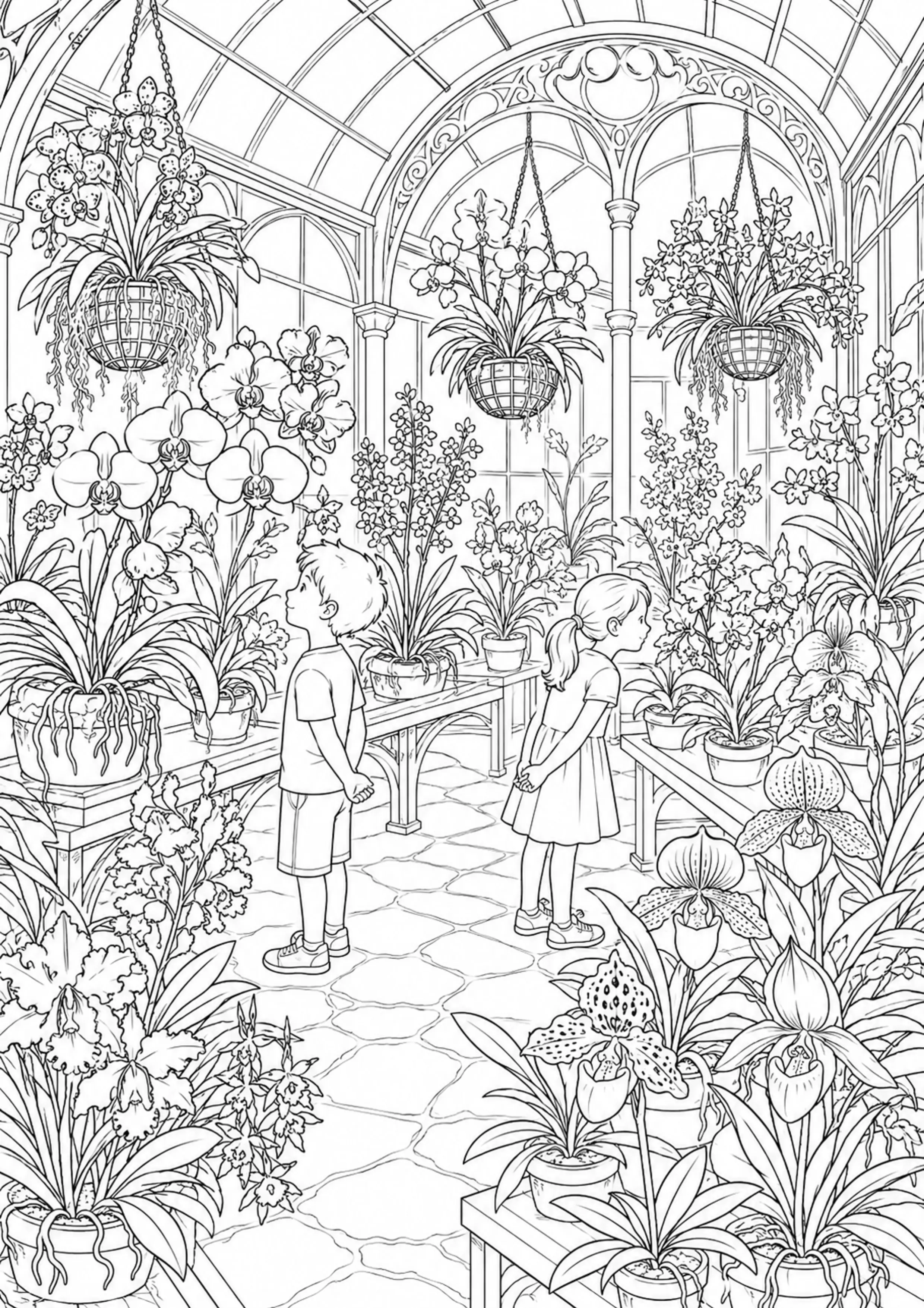 Coloriage Serre botanique à imprimer – dessin n°5