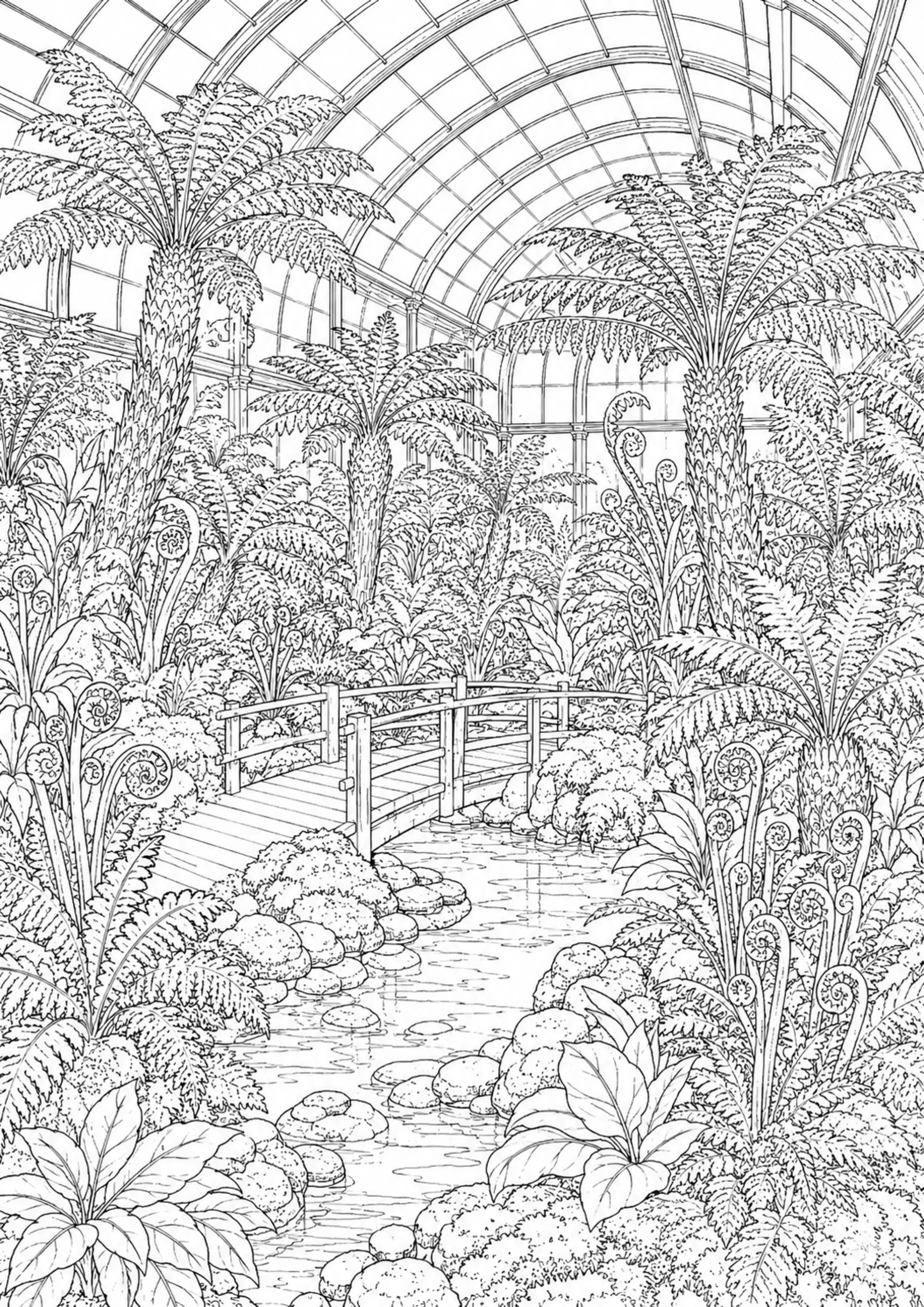 Coloriage Serre botanique à imprimer – dessin n°6