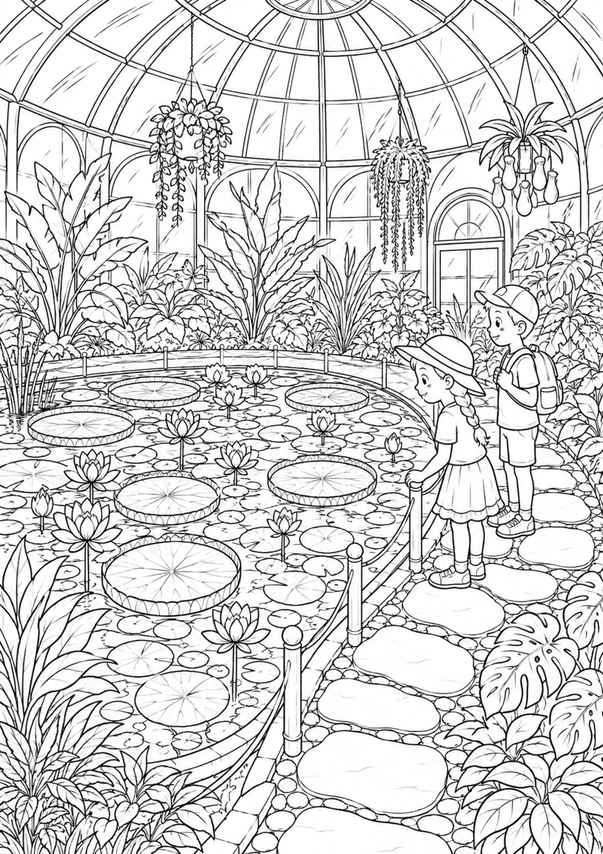 Coloriage Serre botanique à imprimer – dessin n°7