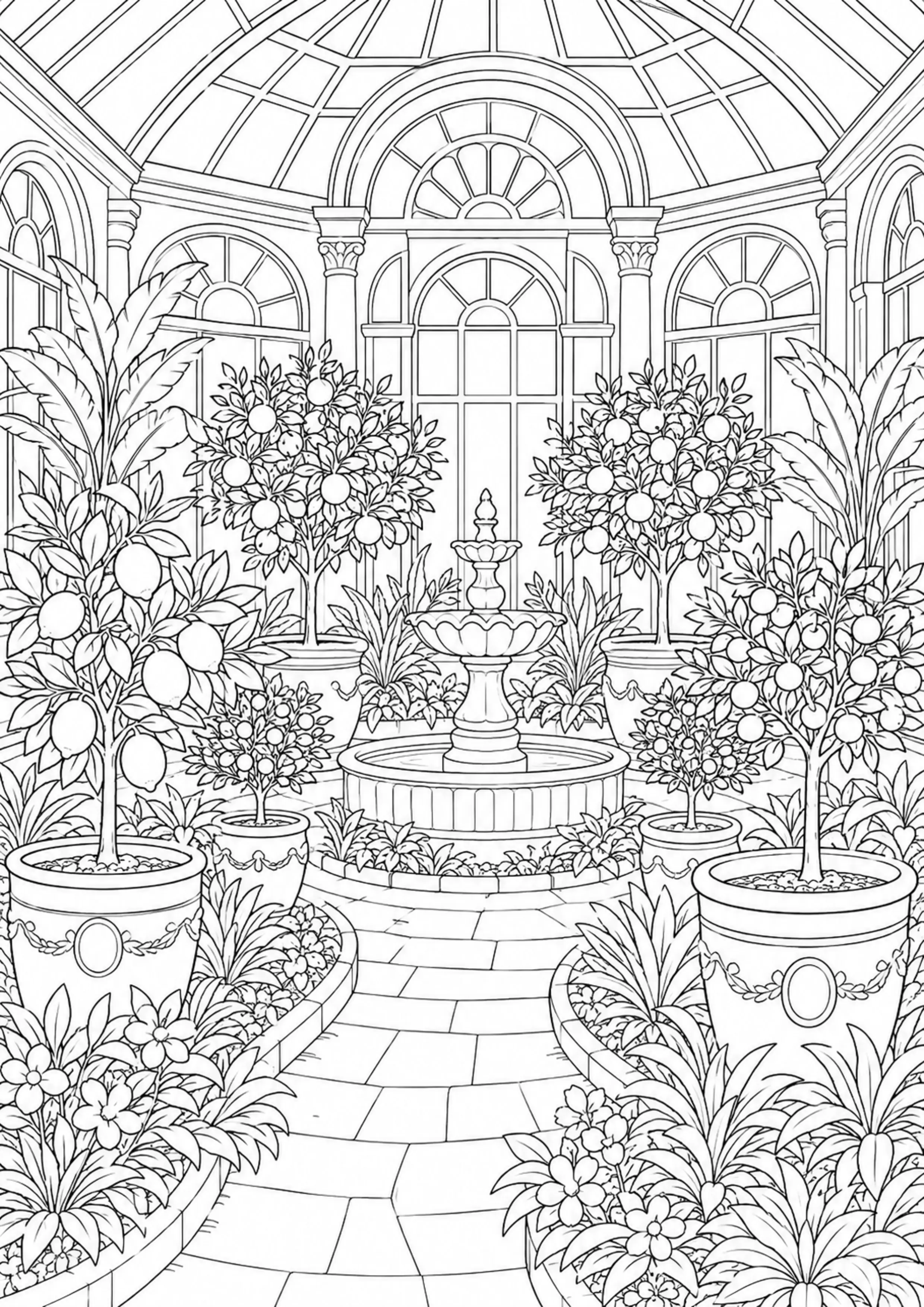 Coloriage Serre botanique à imprimer – dessin n°9