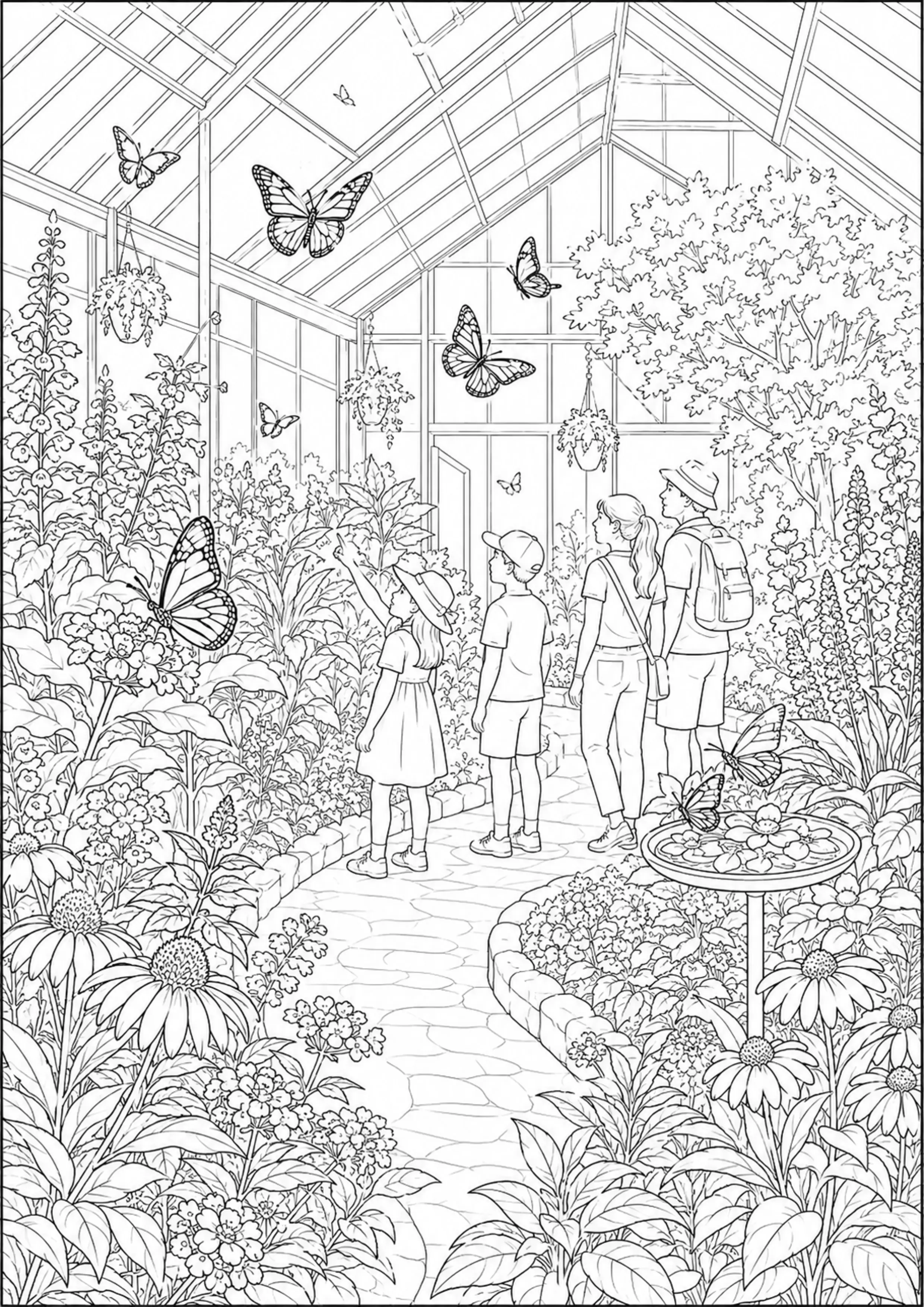 Coloriage Serre botanique à imprimer – dessin n°10