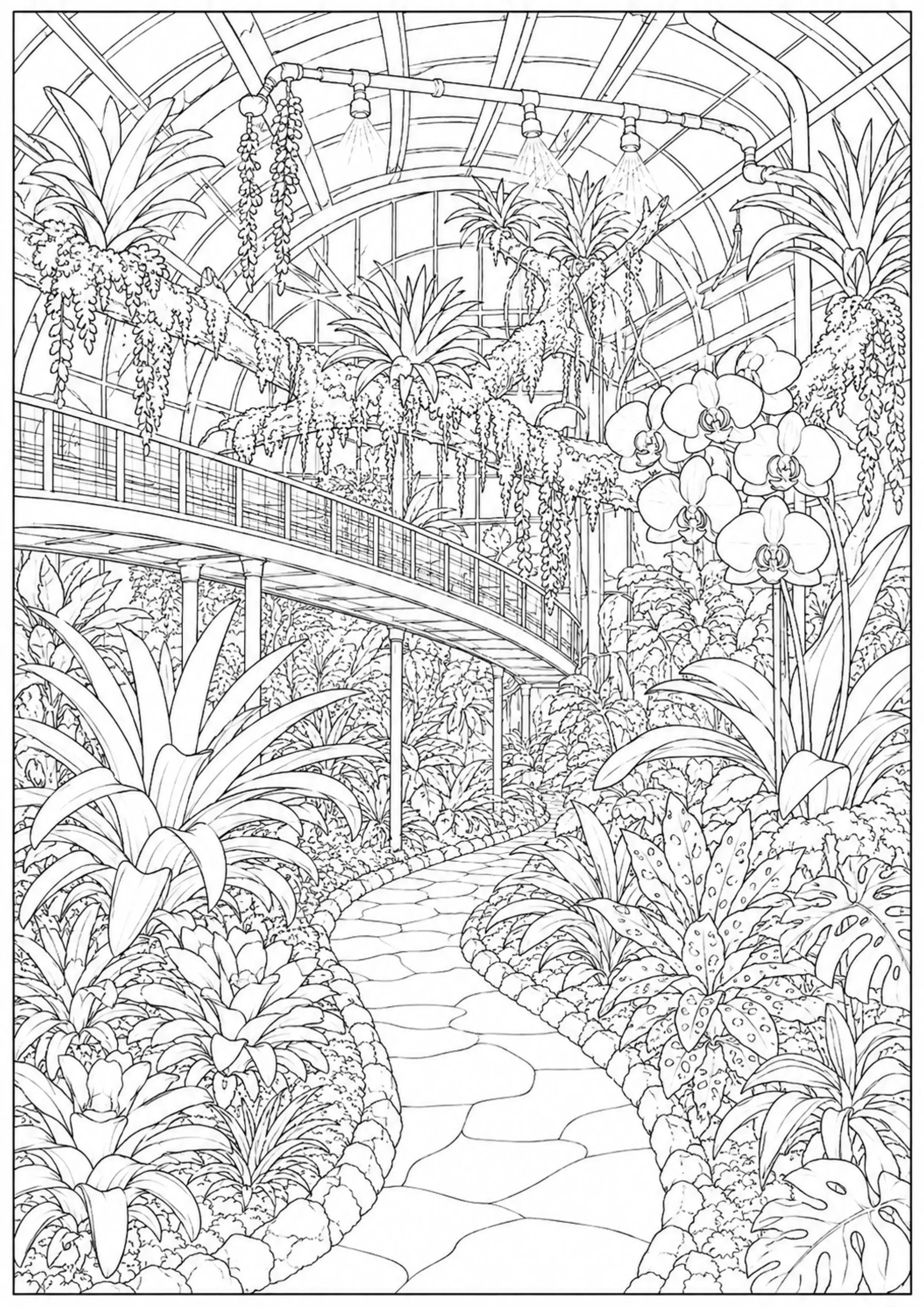 Coloriage Serre botanique à imprimer – dessin n°11