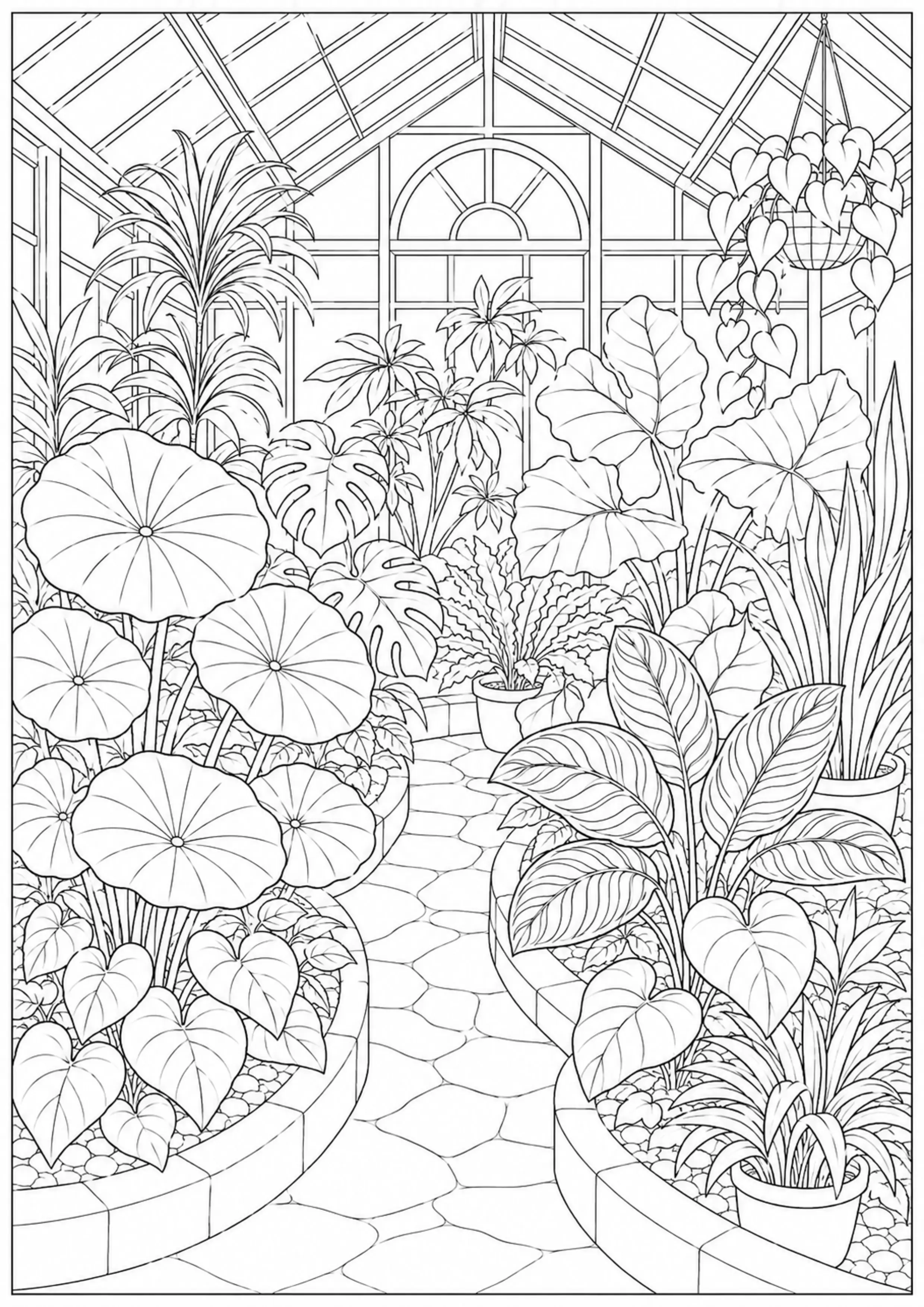 Coloriage Serre botanique à imprimer – dessin n°12