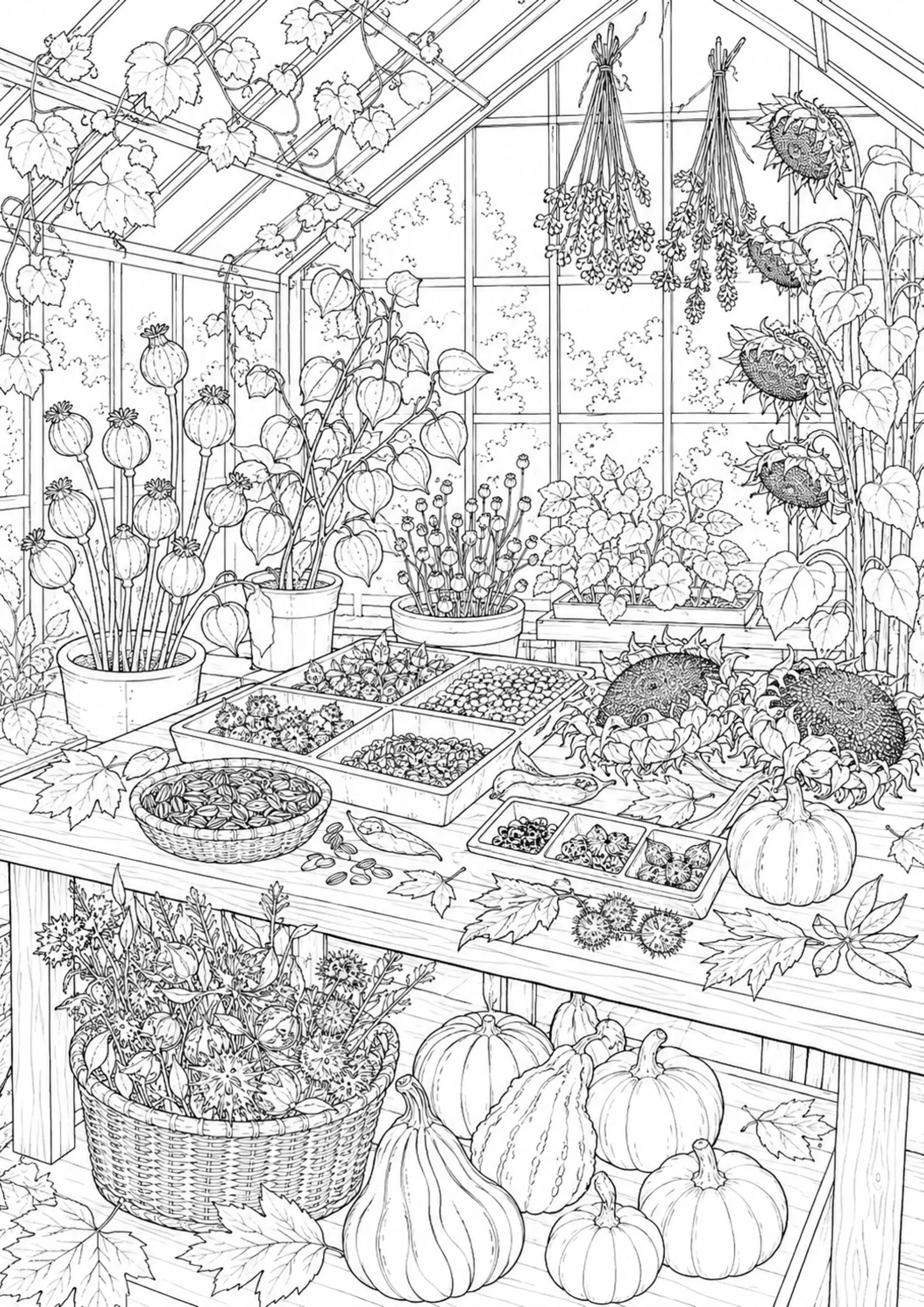 Coloriage Serre botanique à imprimer – dessin n°14