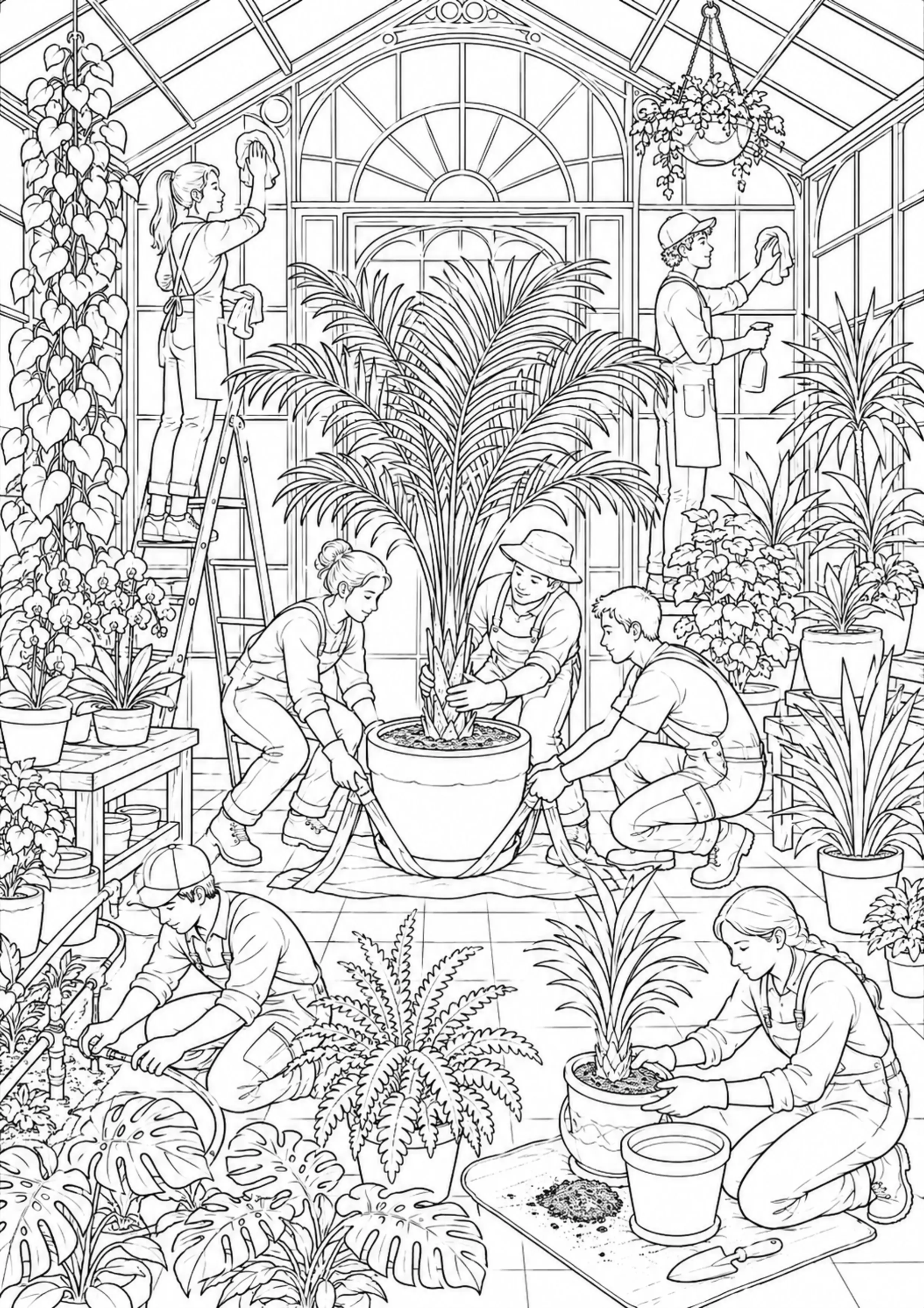 Coloriage Serre botanique à imprimer – dessin n°19
