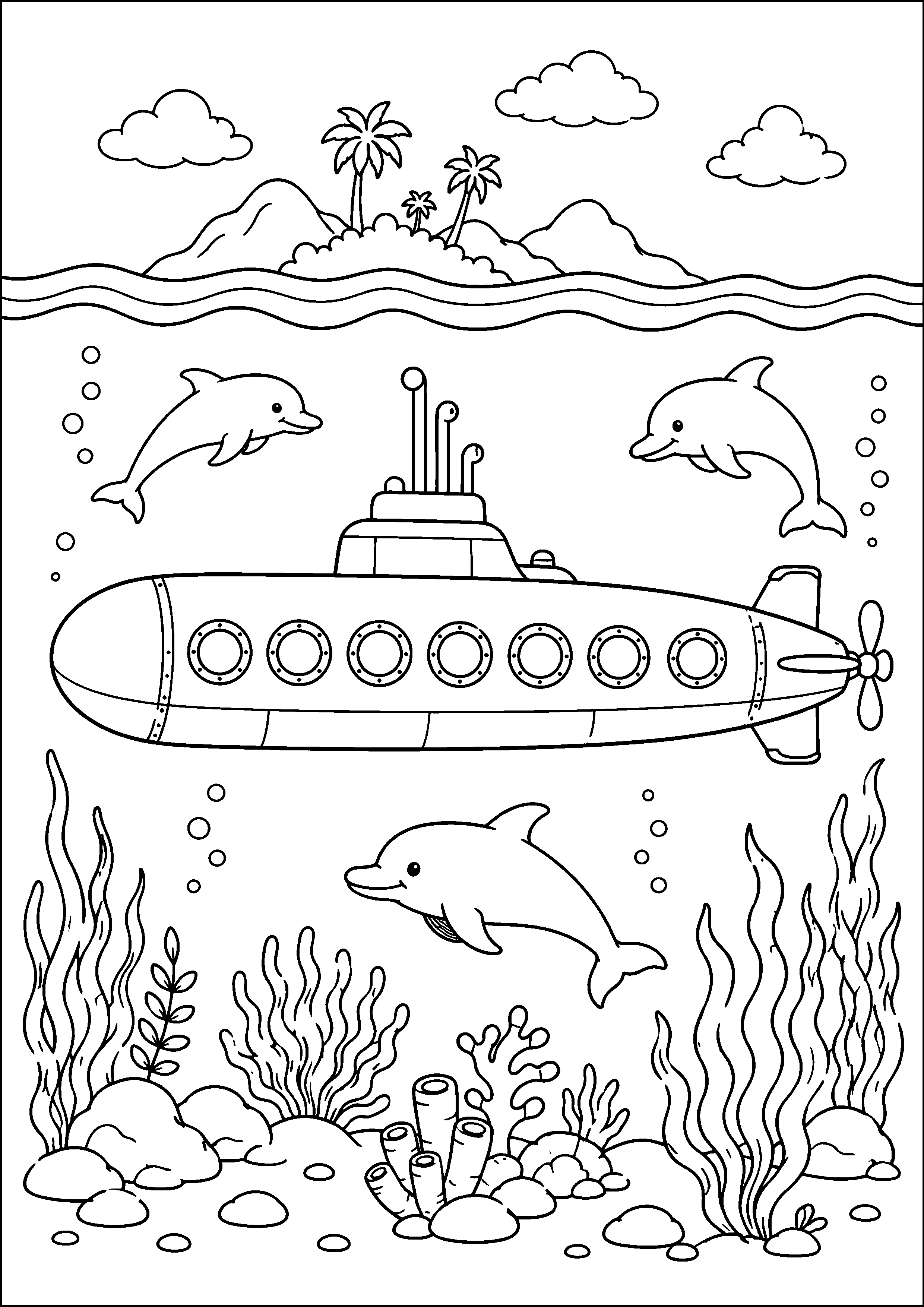 Coloriage sous-marin à imprimer – dessin n°3