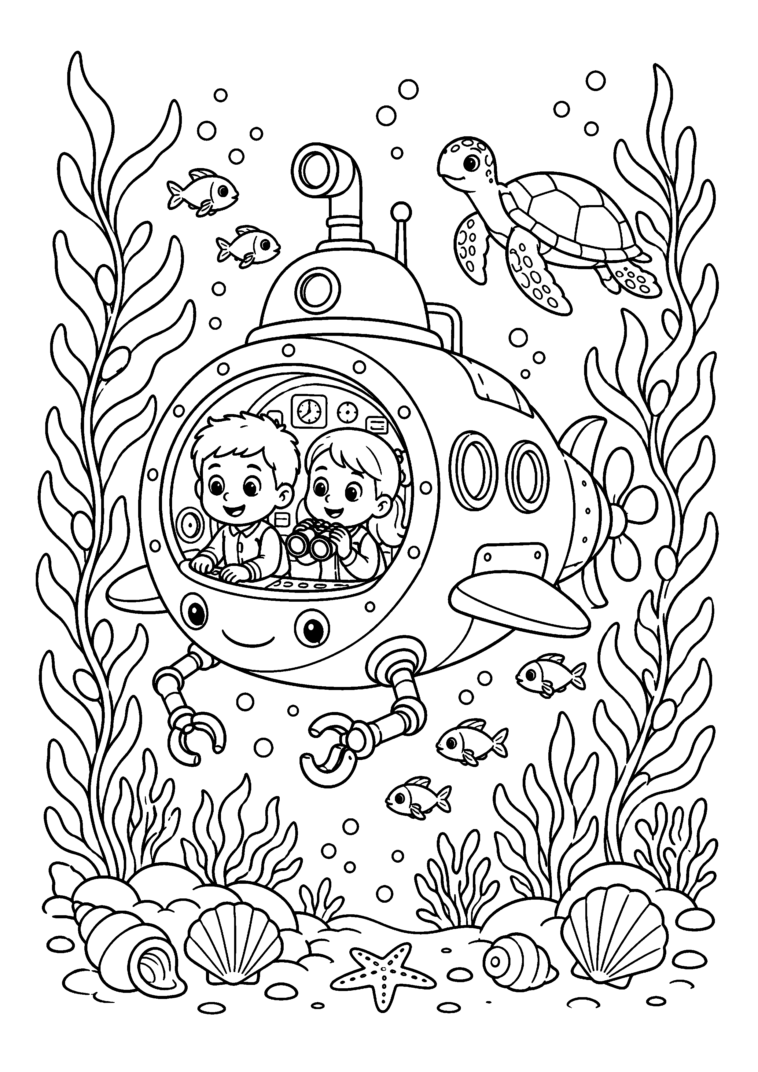 Coloriage sous-marin à imprimer – dessin n°5