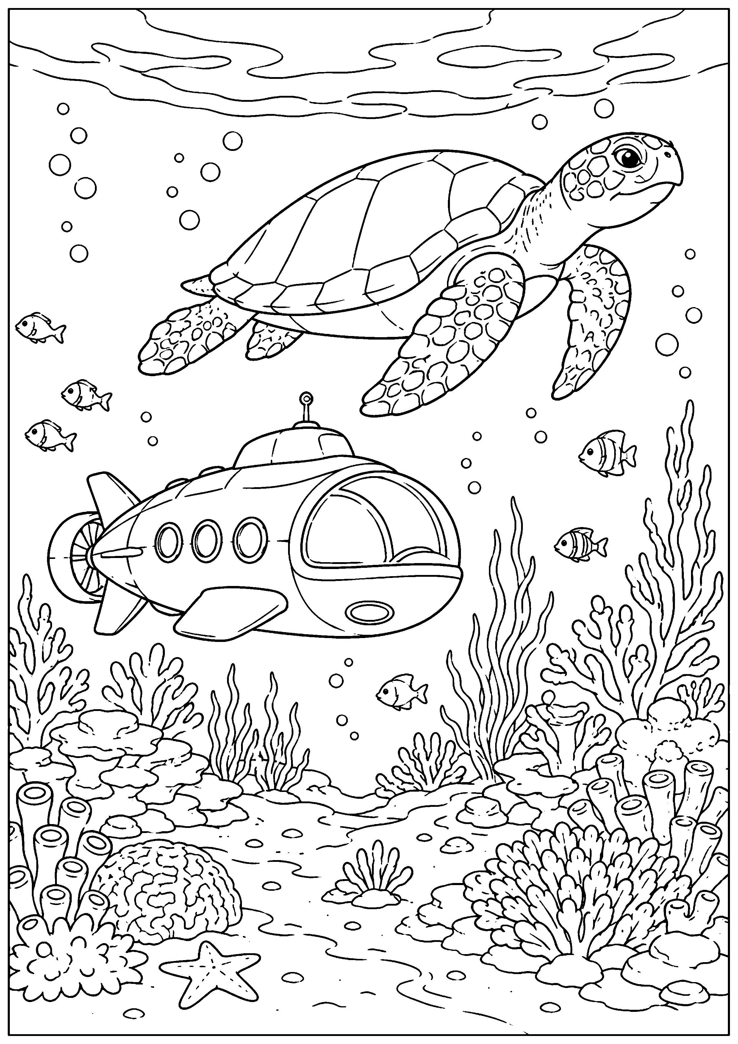 Coloriage sous-marin à imprimer – dessin n°6