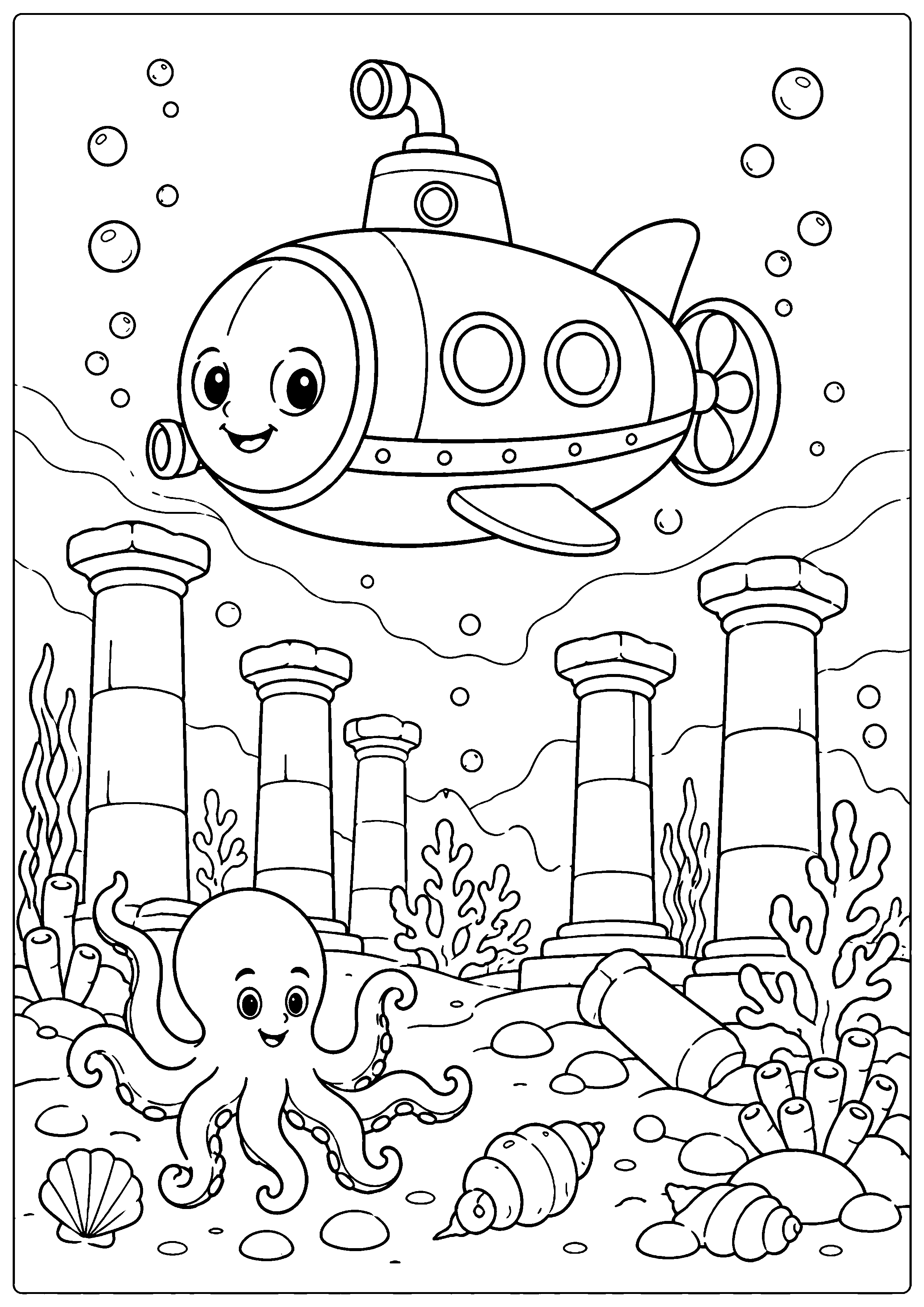Coloriage sous-marin à imprimer – dessin n°13