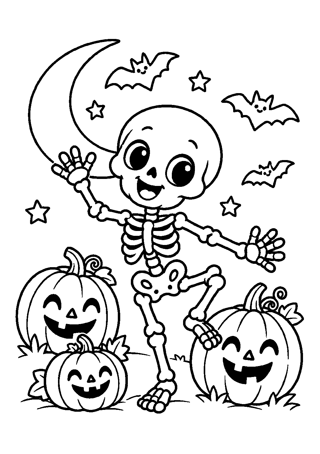 Coloriage Squelette Halloween