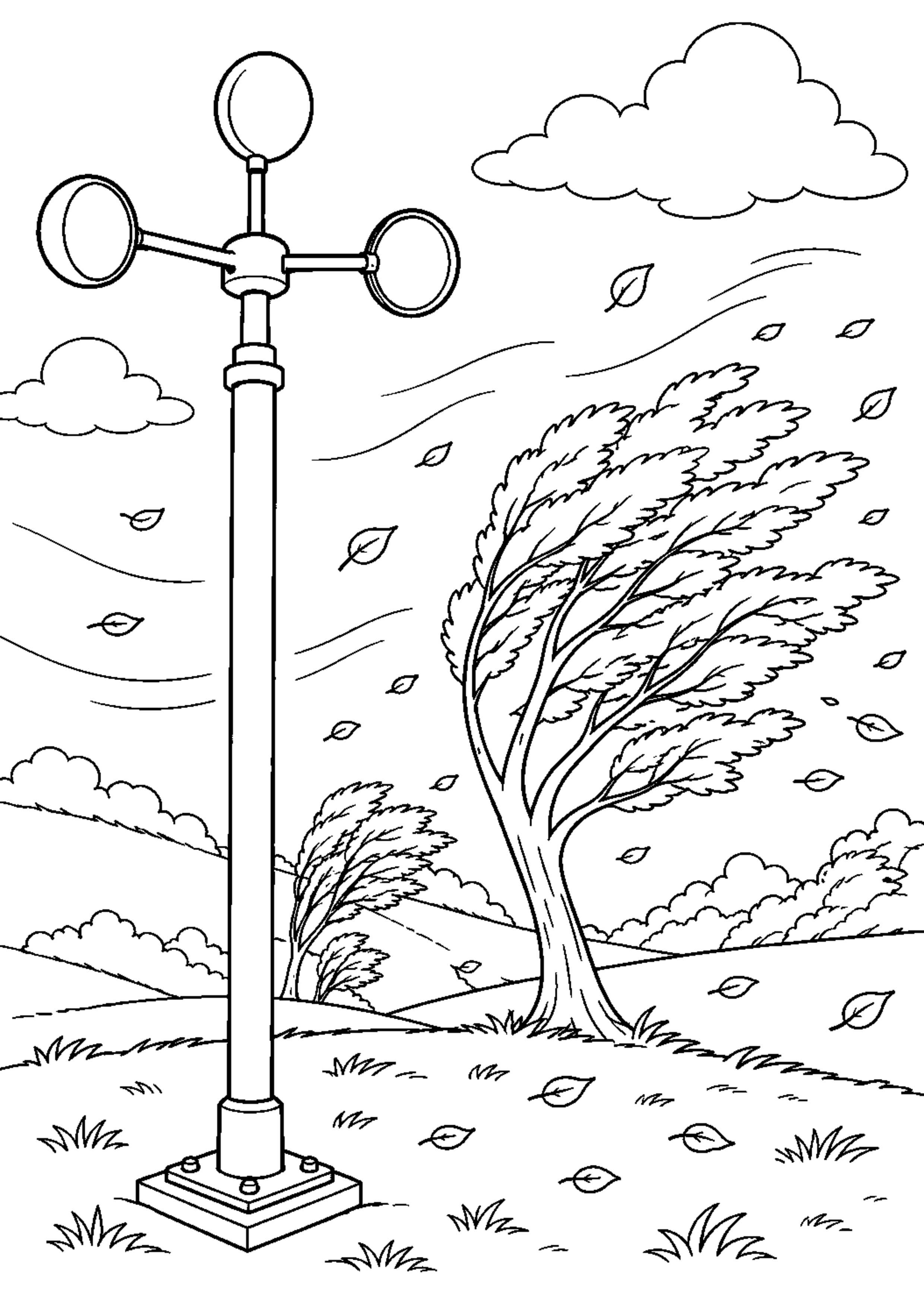 Coloriage Station météo à imprimer – dessin n°4