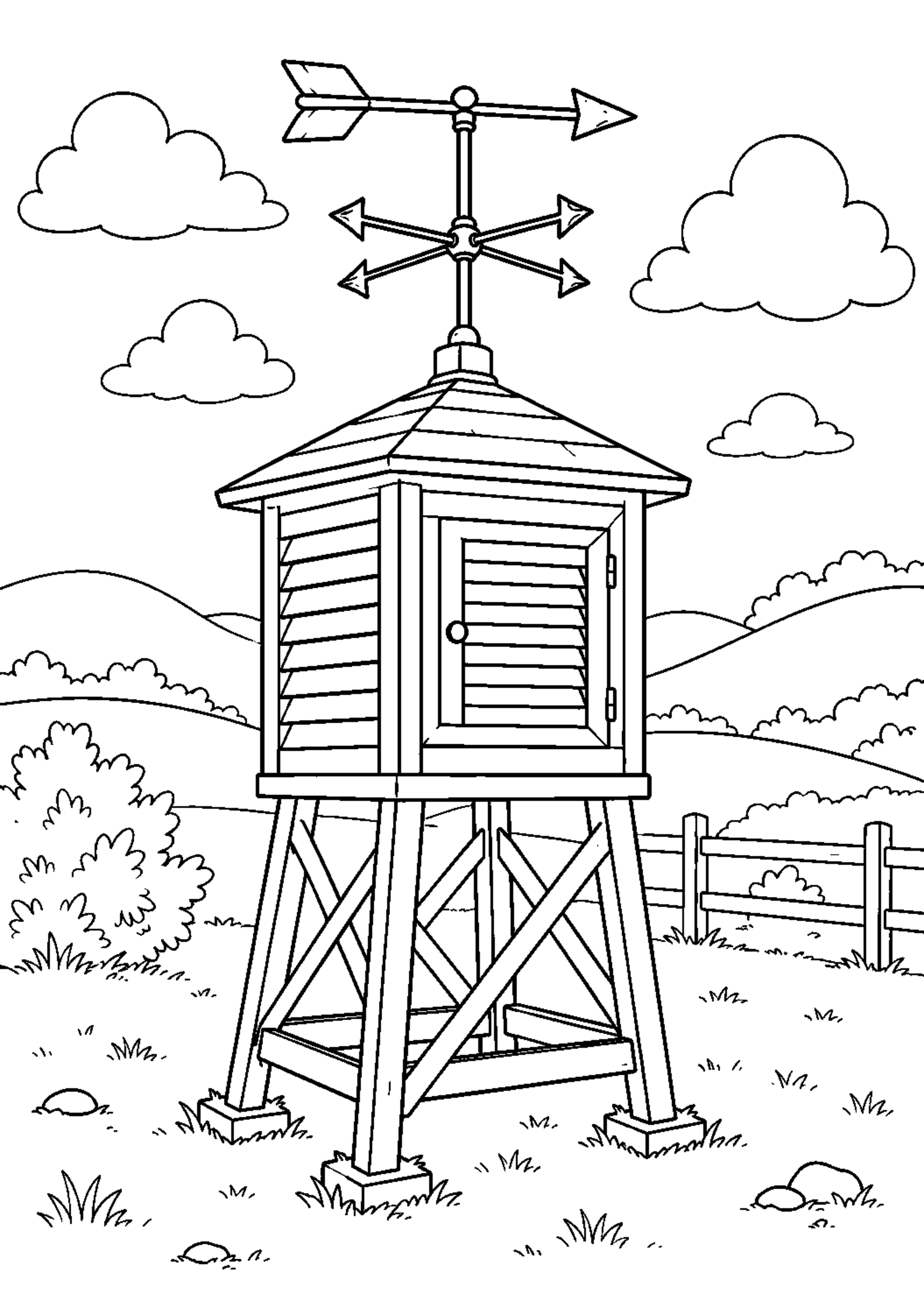 Coloriage Station météo à imprimer – dessin n°5