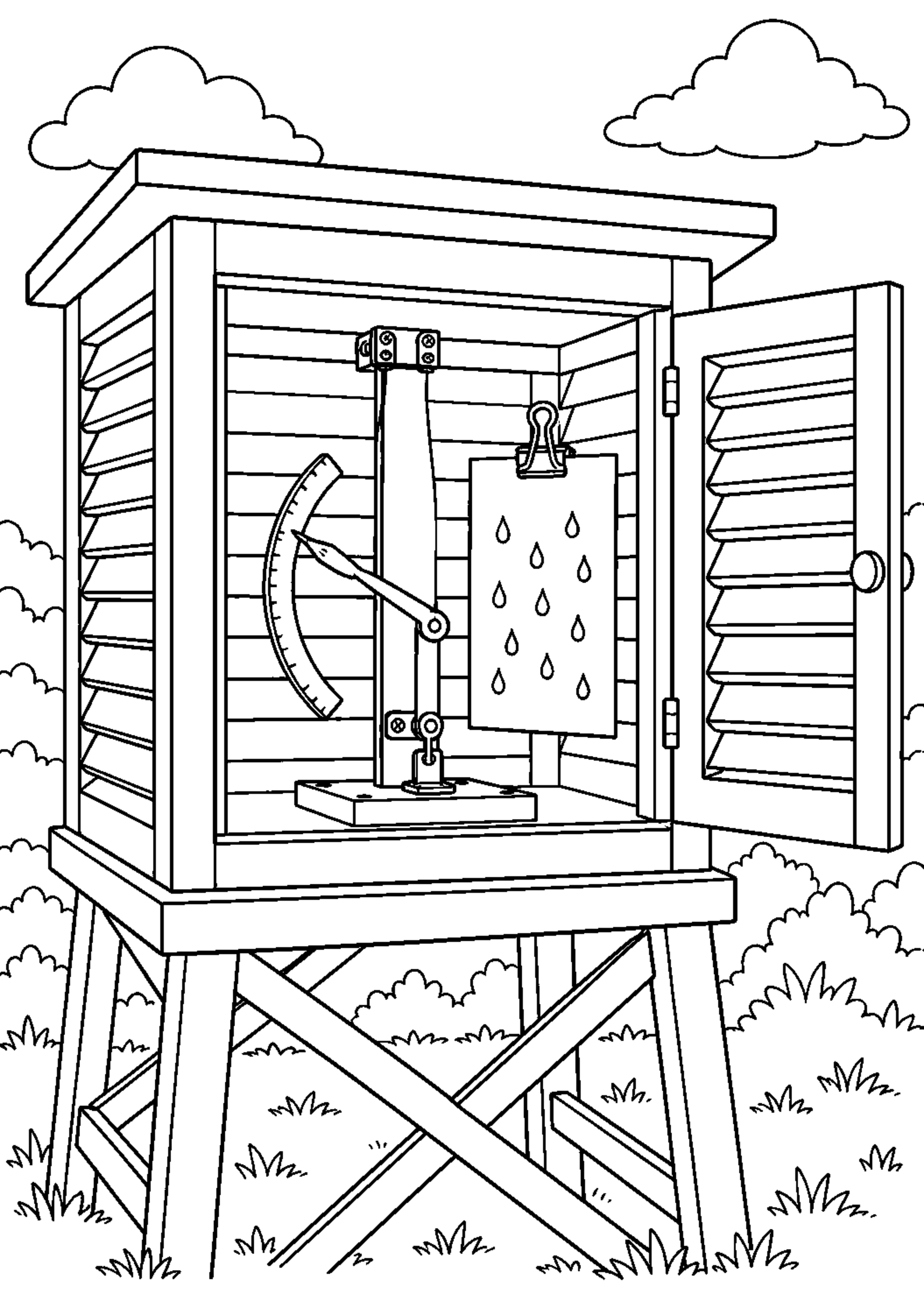 Coloriage Station météo à imprimer – dessin n°8