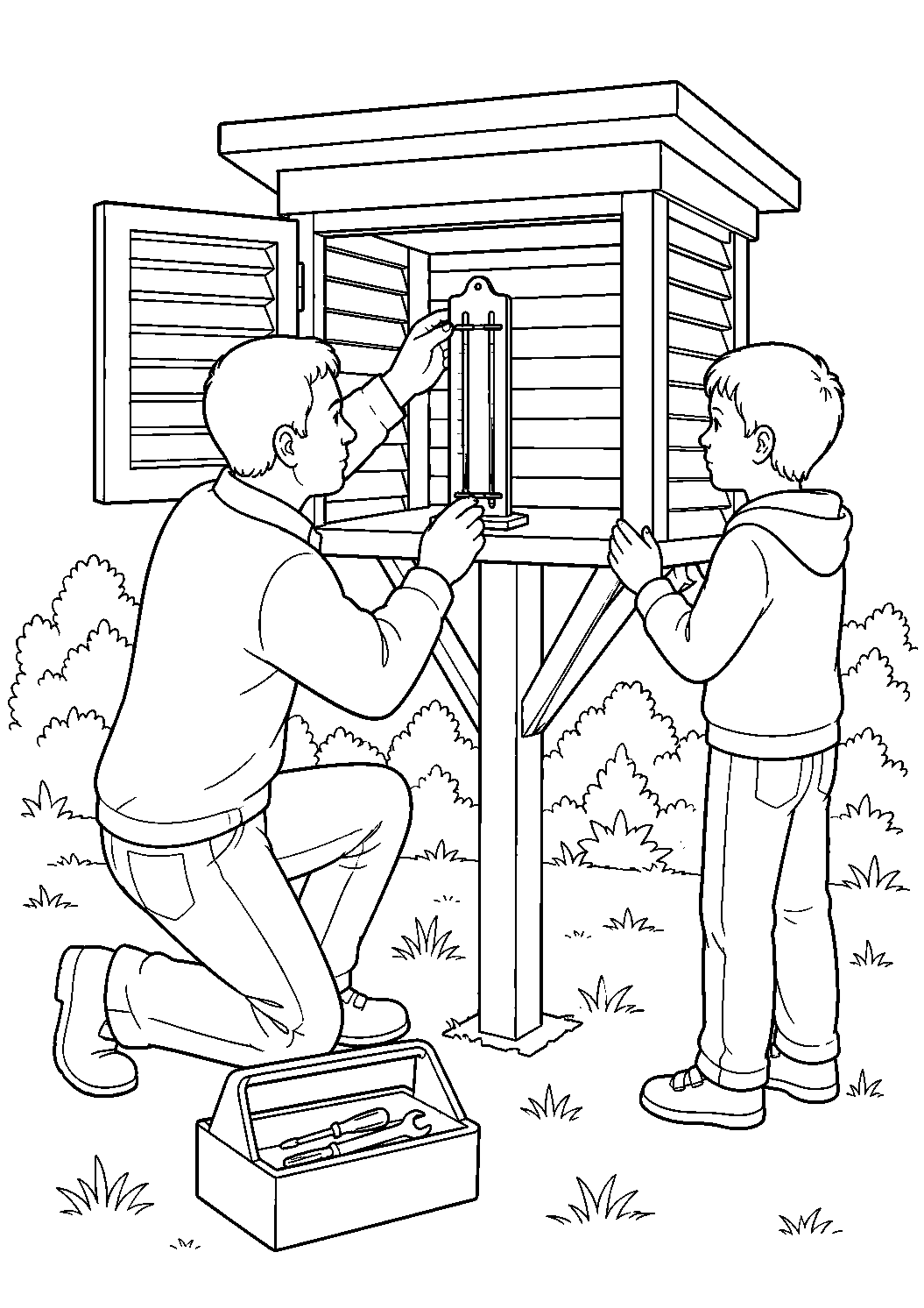 Coloriage Station météo à imprimer – dessin n°9