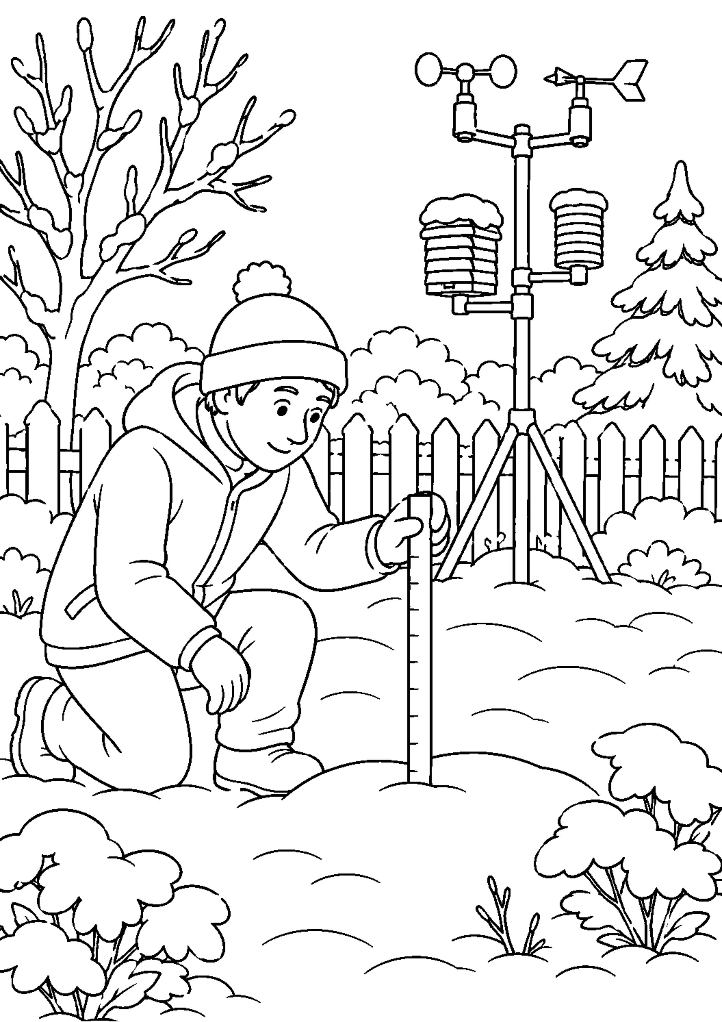 Coloriage Station météo à imprimer – dessin n°11