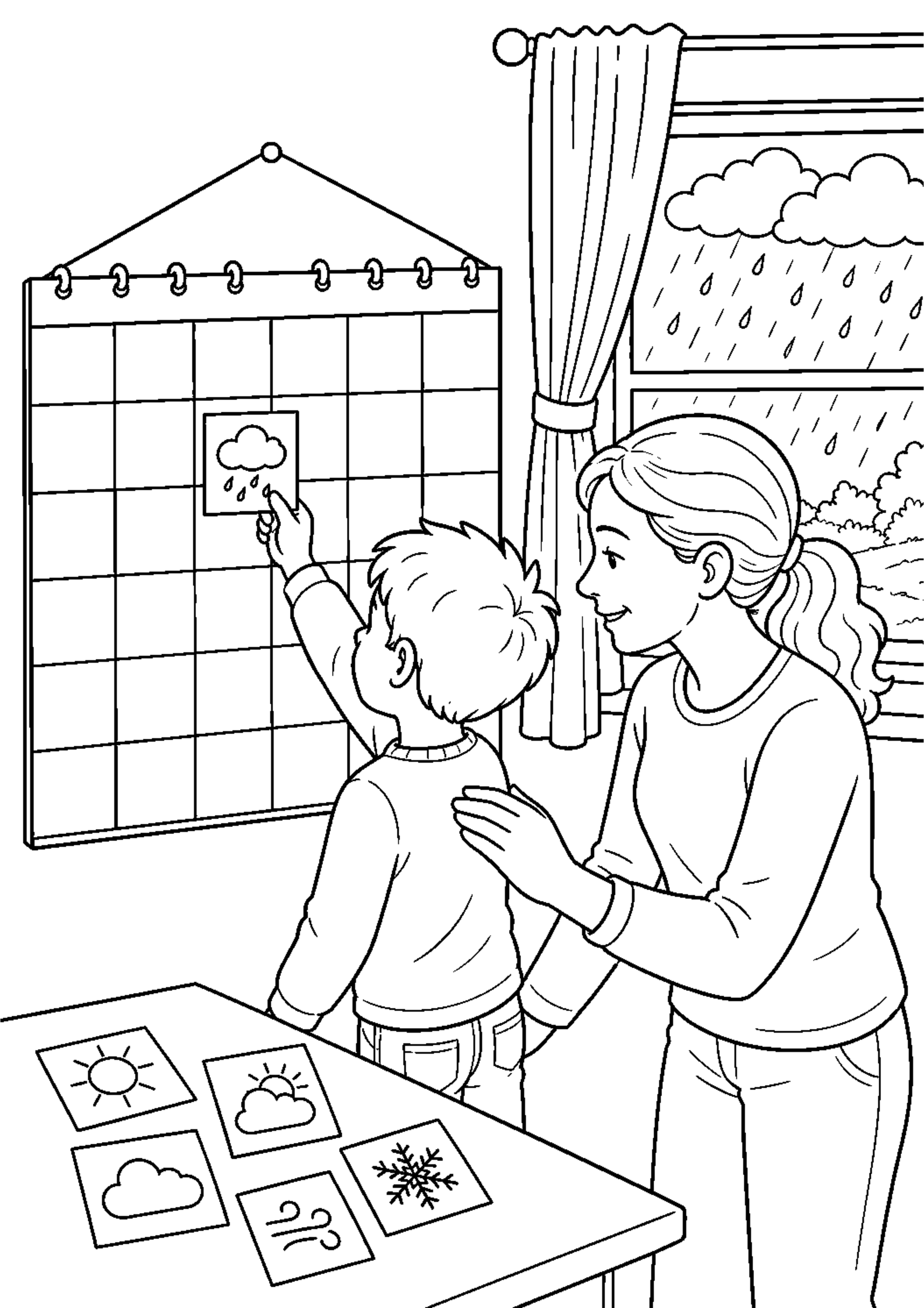 Coloriage Station météo à imprimer – dessin n°17