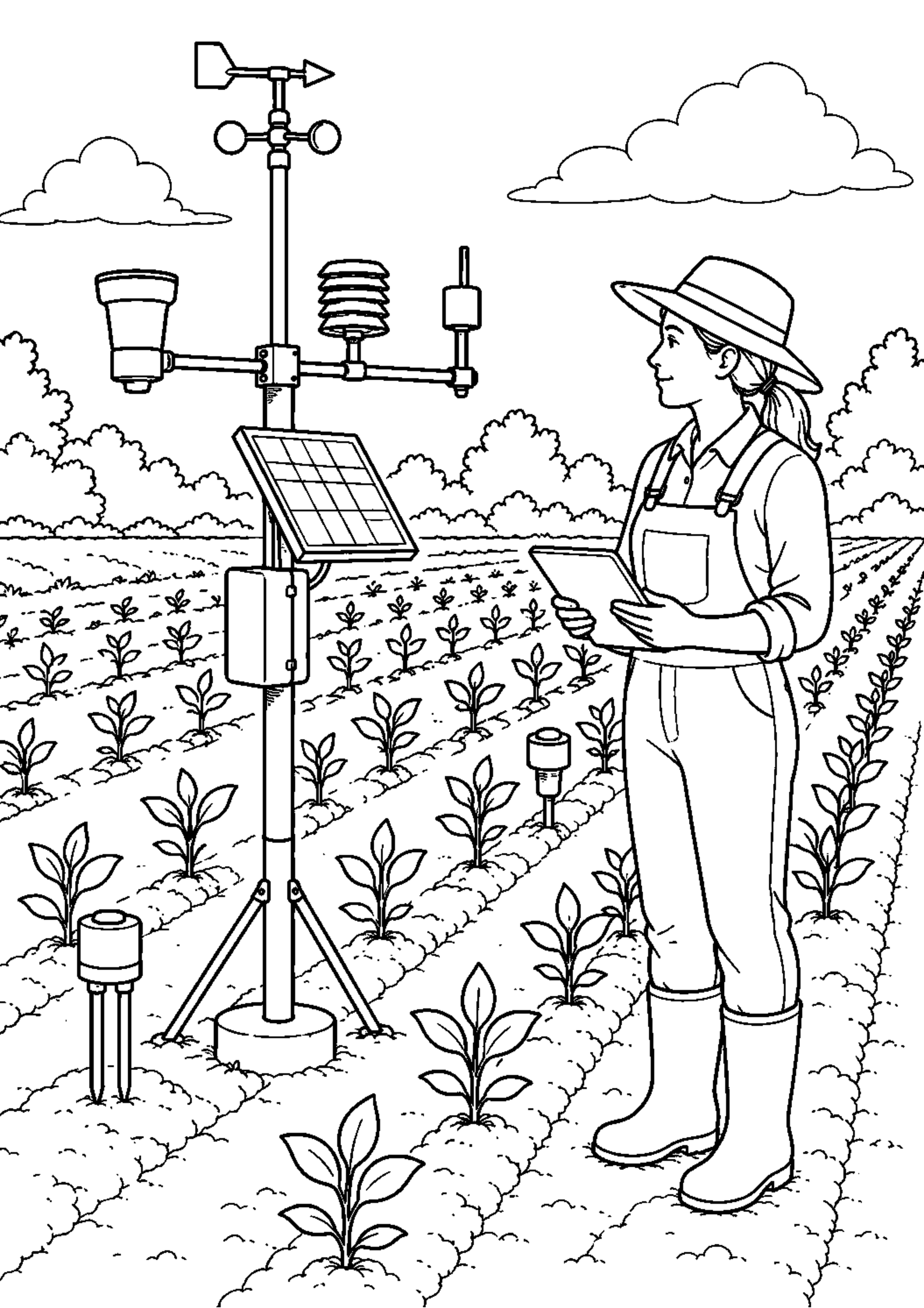 Coloriage Station météo à imprimer – dessin n°19