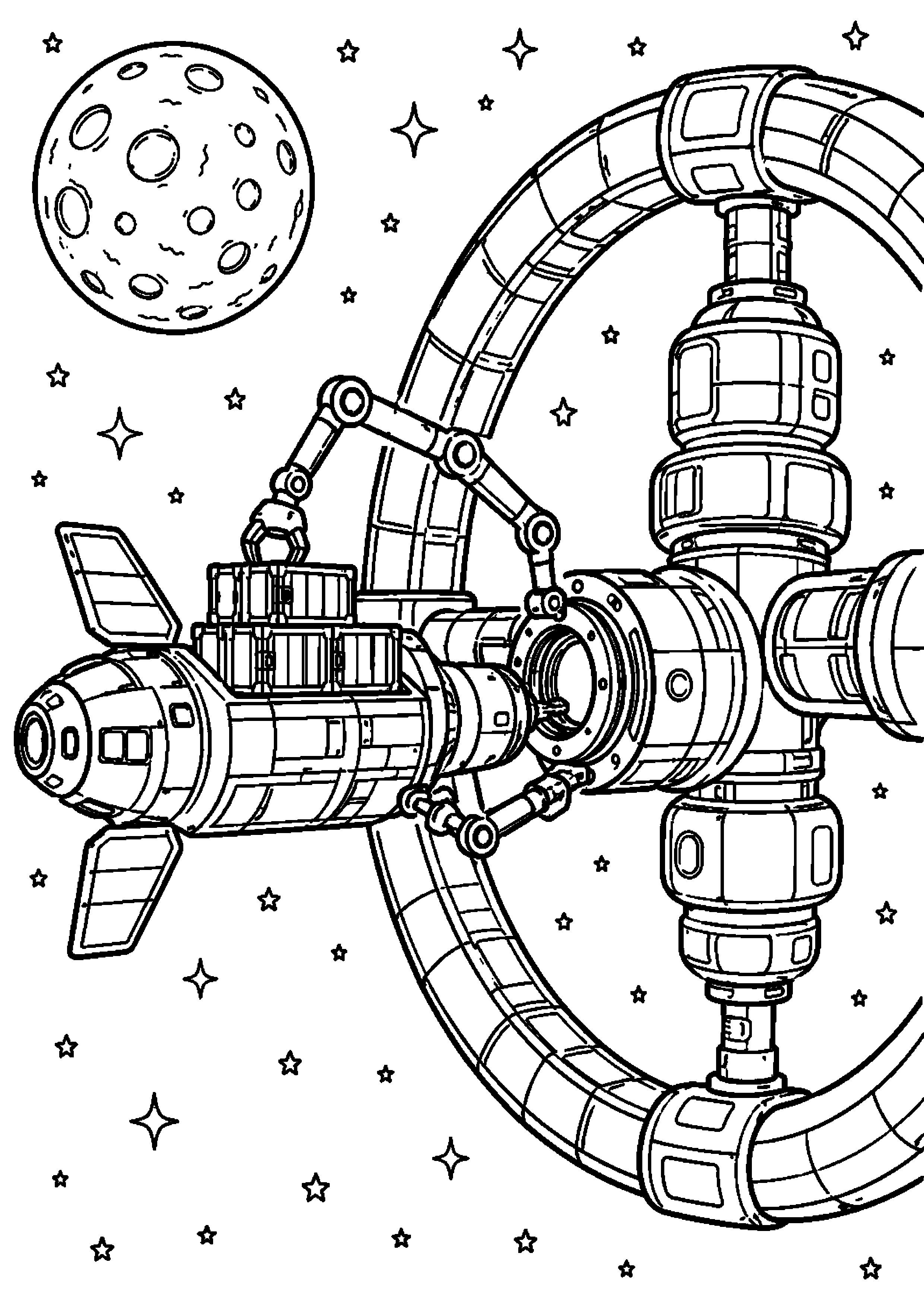 Coloriage station spatiale à imprimer – dessin n°4