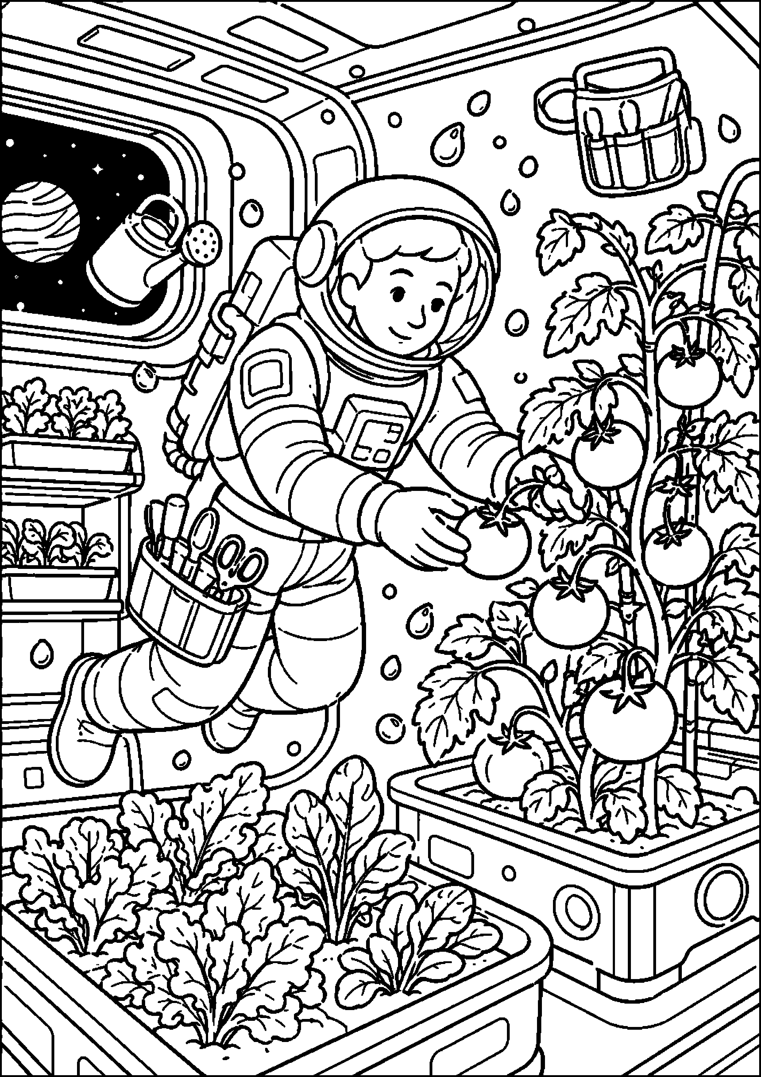 Coloriage station spatiale à imprimer – dessin n°6