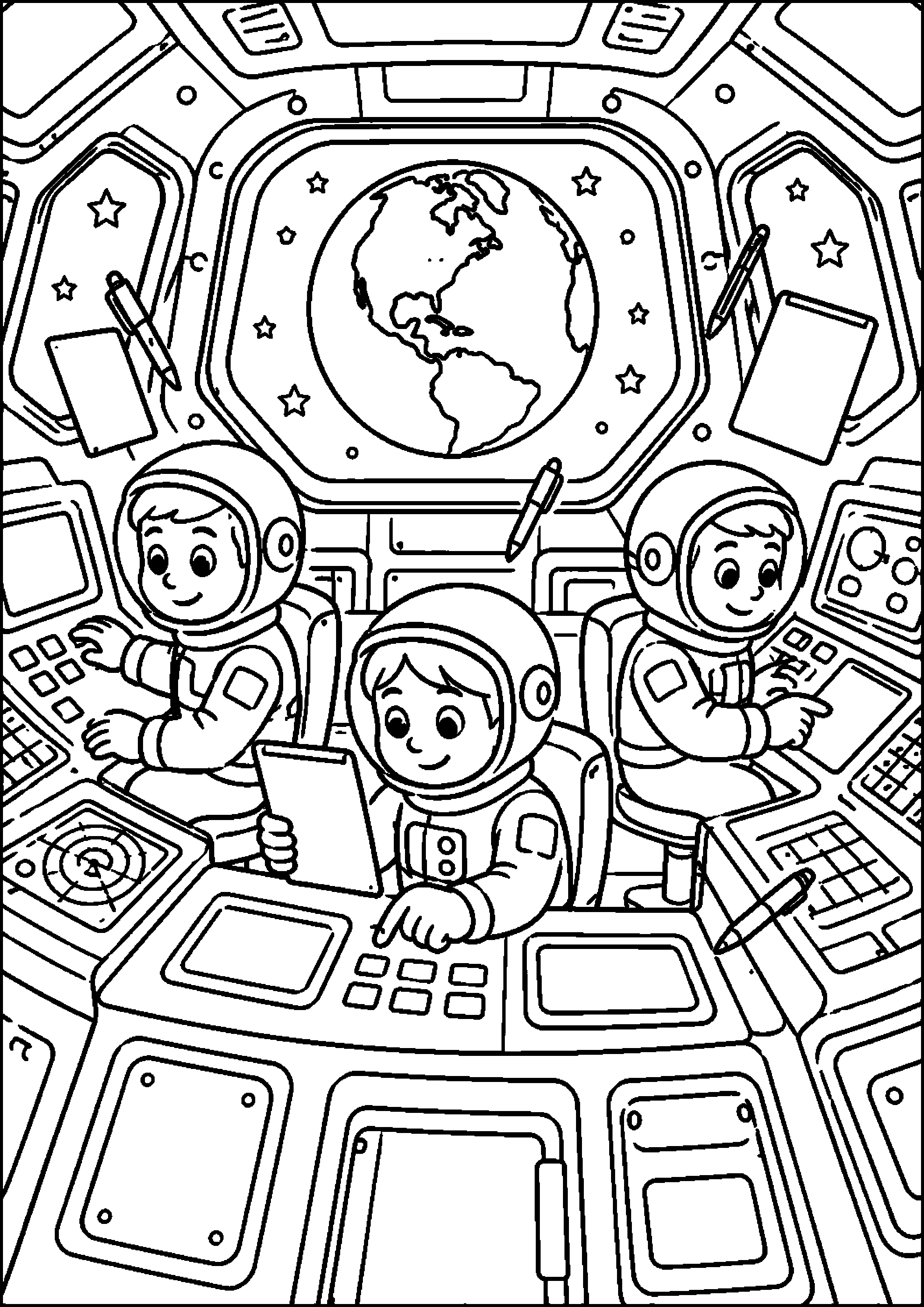 Coloriage station spatiale à imprimer – dessin n°7
